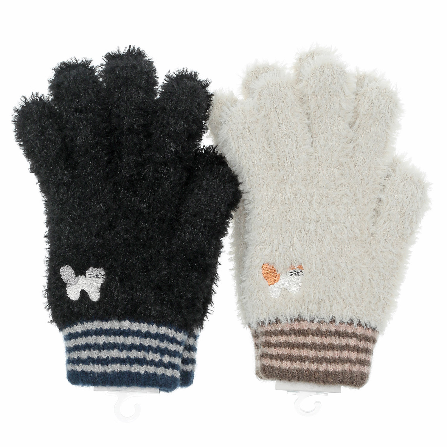 日本製 ユビデル手袋 ワンポイントネコ - 画像1