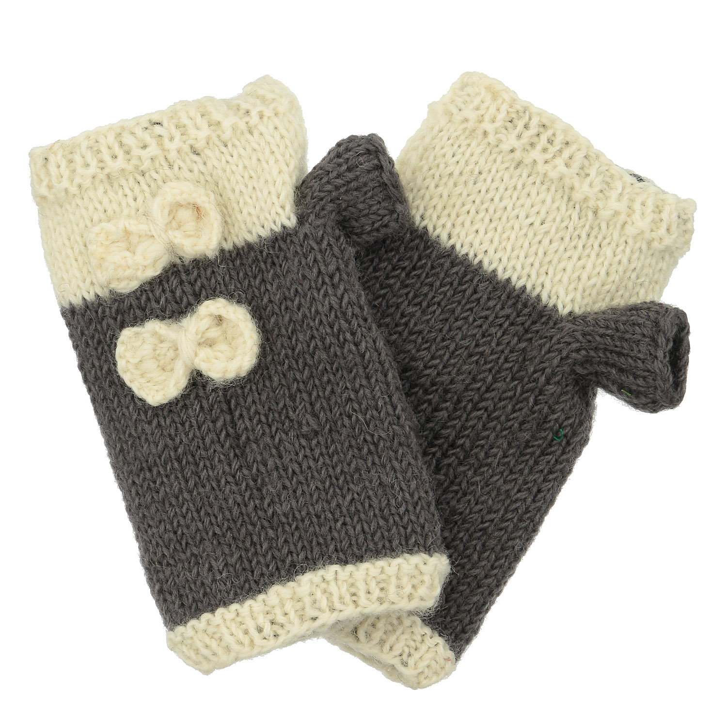 ネパール製 ダブルリボンショートハンドウォーマー - 画像2