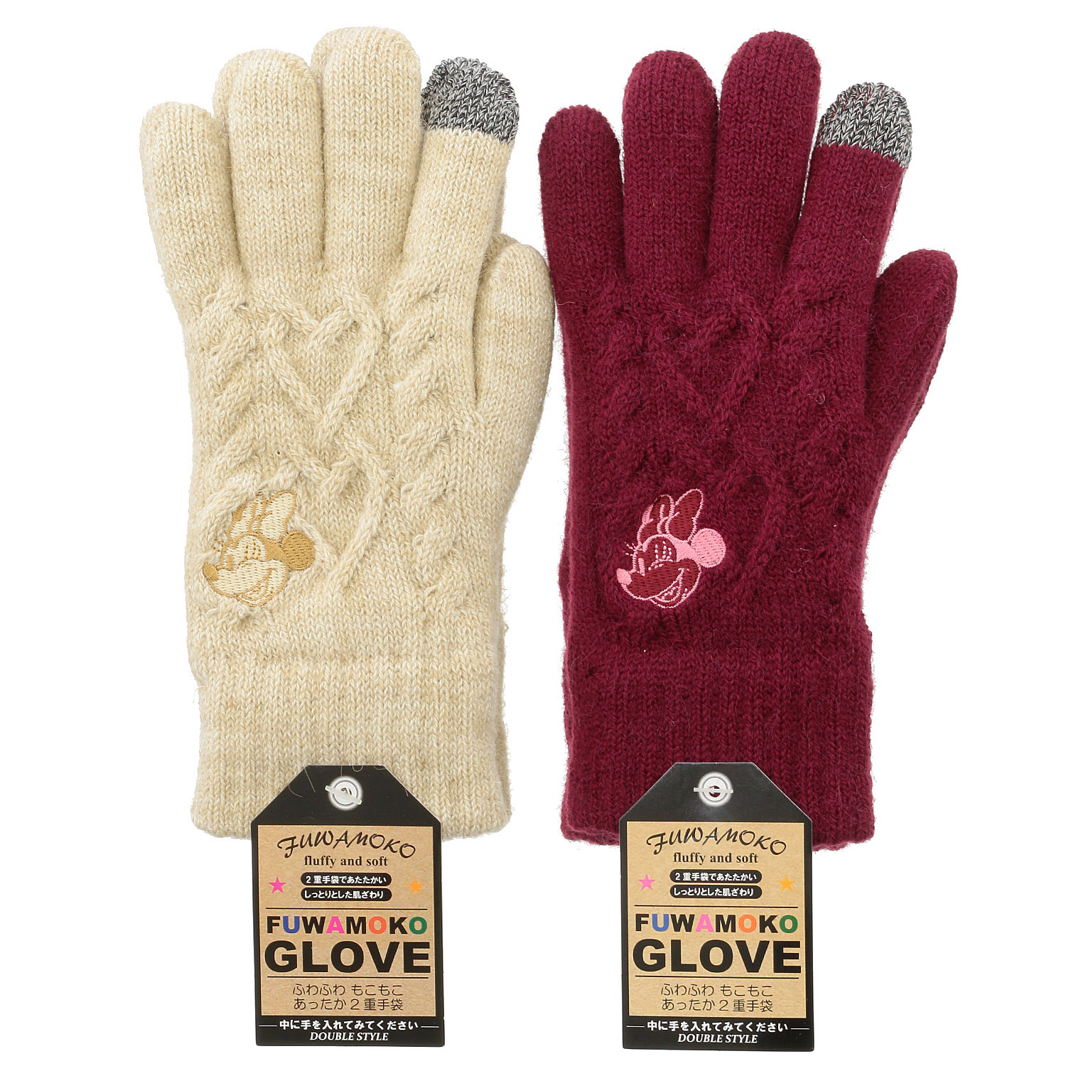 DISNEY ミニーマウス ふわもこ手袋 - 画像1