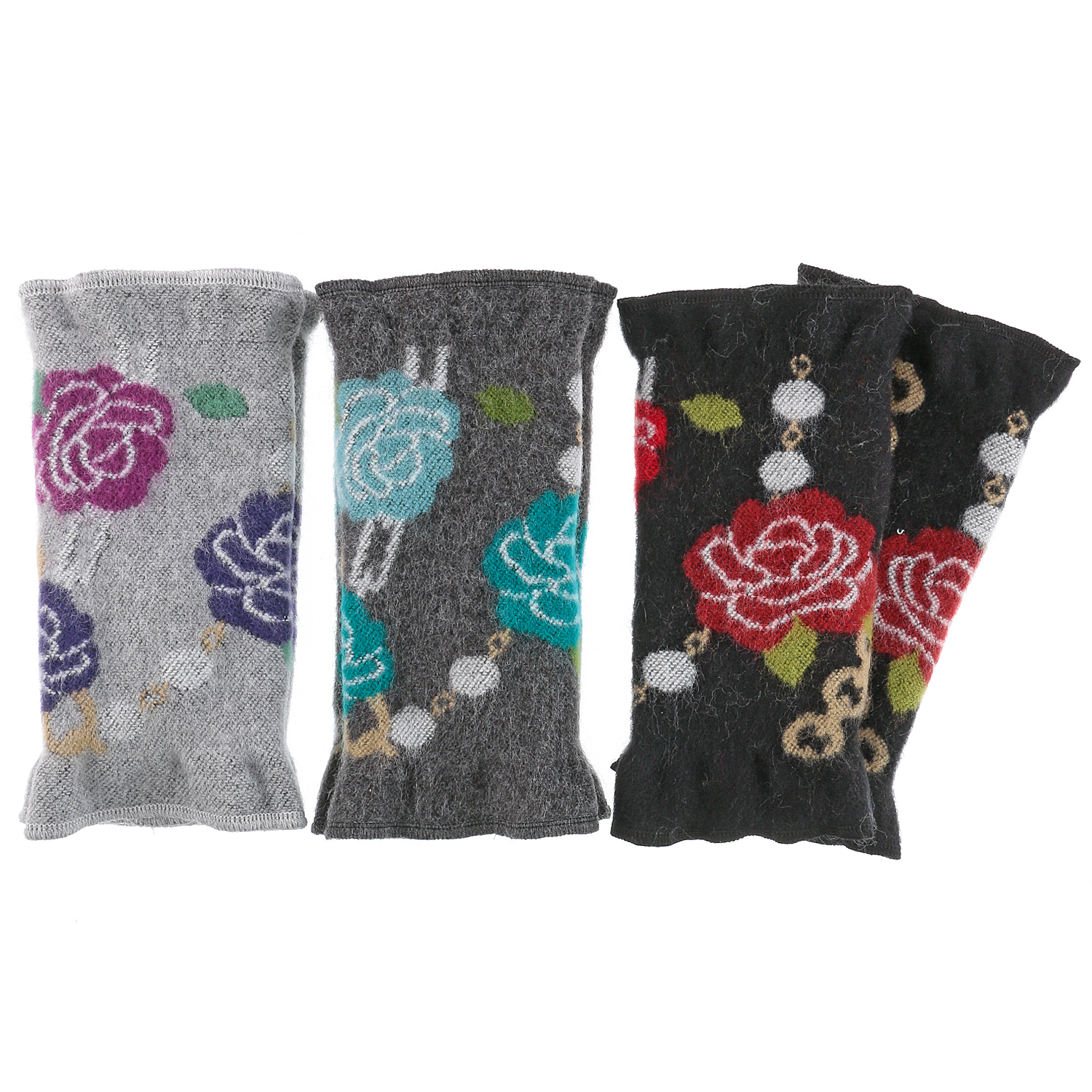 【グレー終了】ラシクモア チェーンローズ ハンドウォーマー - 画像1