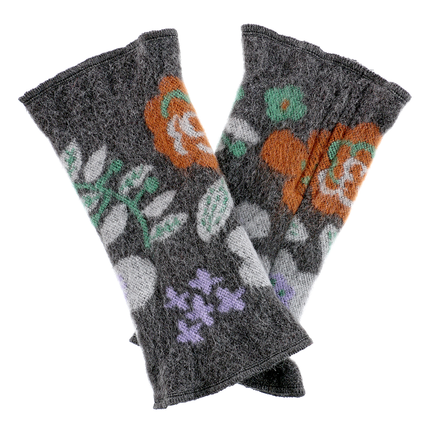 【ネイビーブルー終了】ラシクモア 北欧フラワー ハンドウォーマー - 画像1