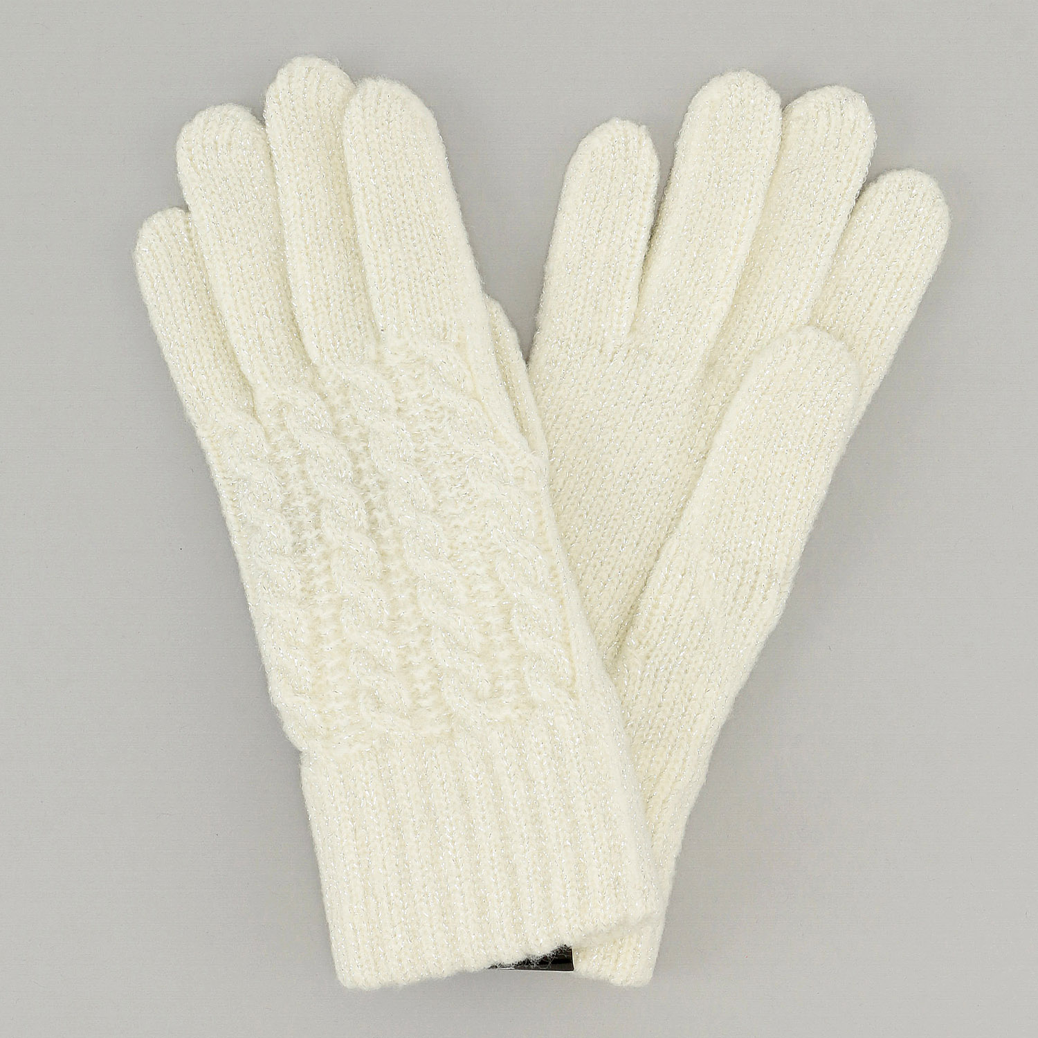 ELLE ラメケーブルニット手袋 - 画像2