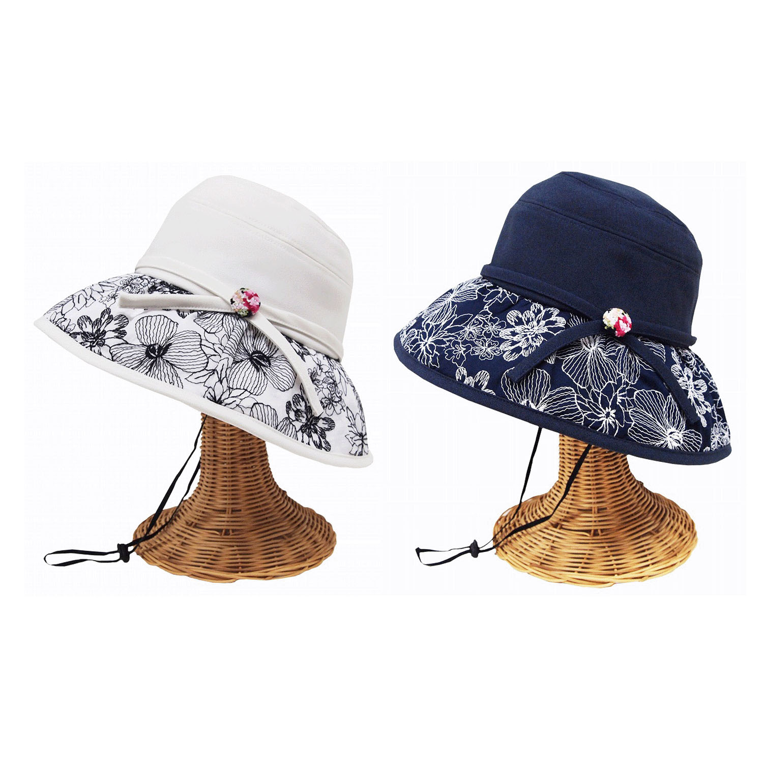 レイクアルスター つば広フラワーハット - 画像1