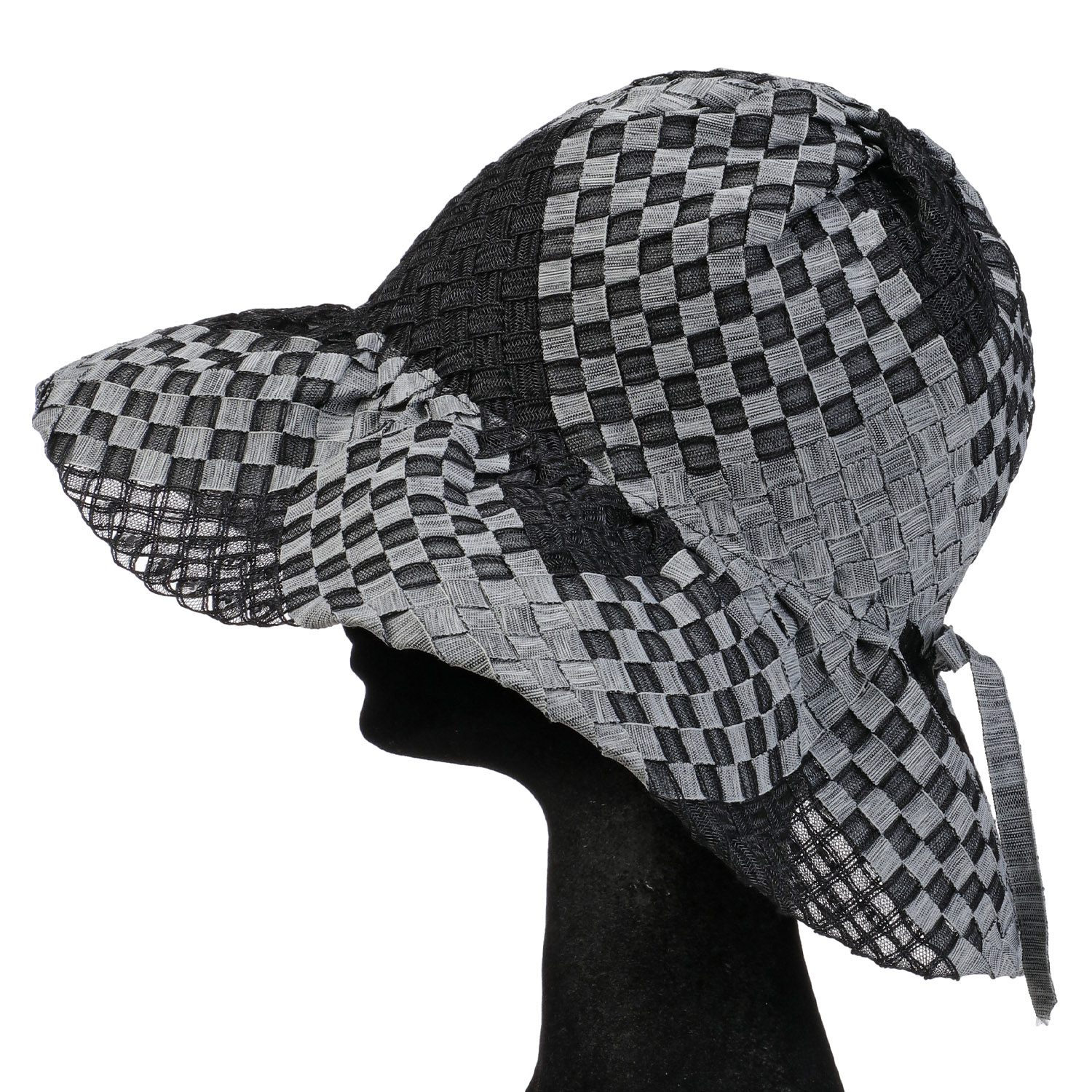 ブロック手編みリボン付きハット - 画像2