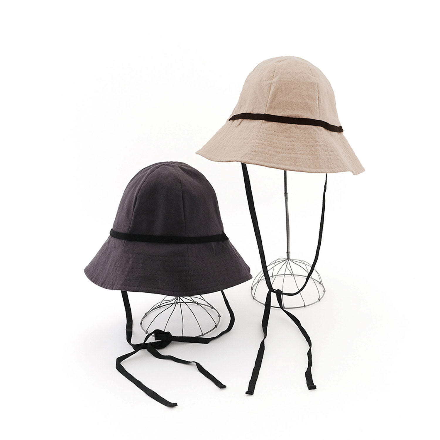 折りたたんで洗えるリネンパネルハット - 画像1