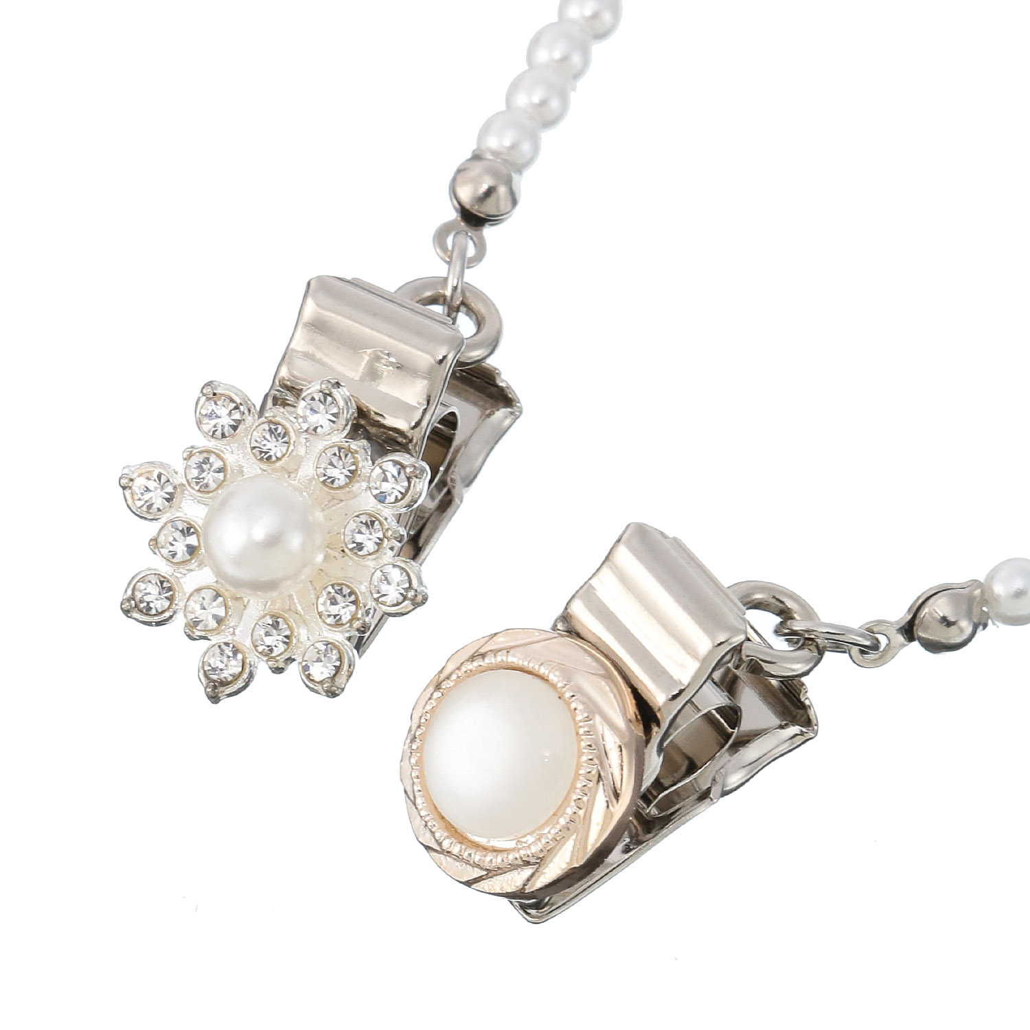 日本製  帽子クリップ ビジューフラワー - 画像2