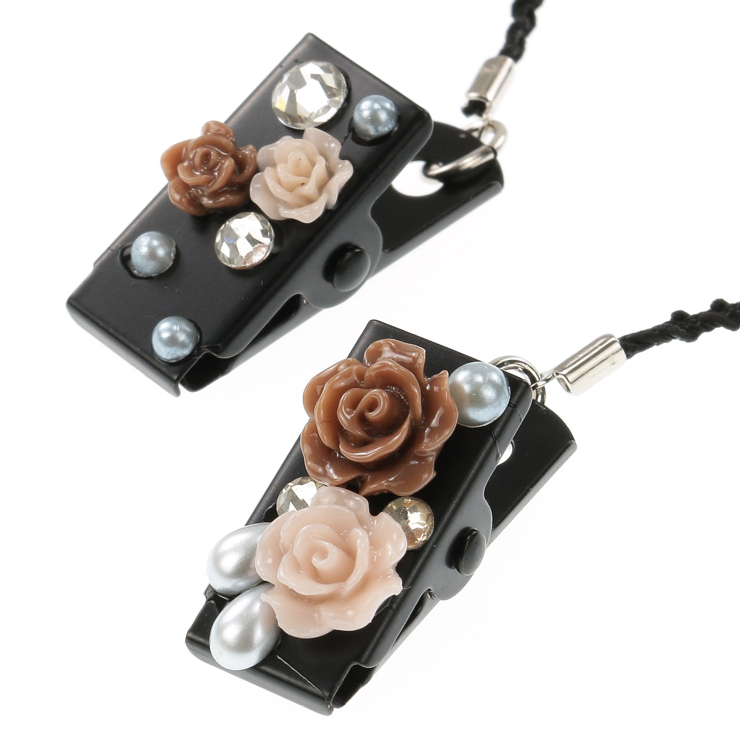 日本製 帽子クリップ ダブルローズ