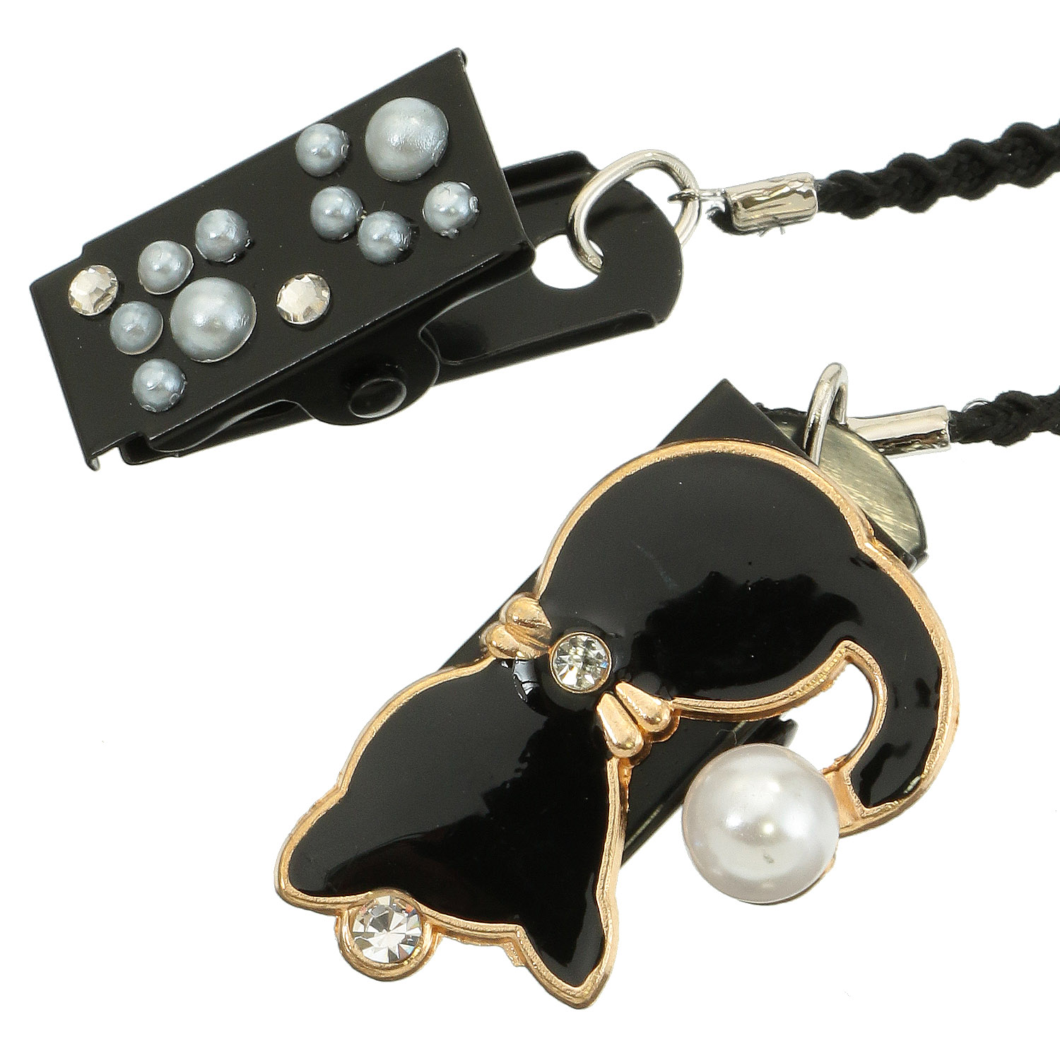 日本製 帽子クリップ 猫＆パール - 画像3