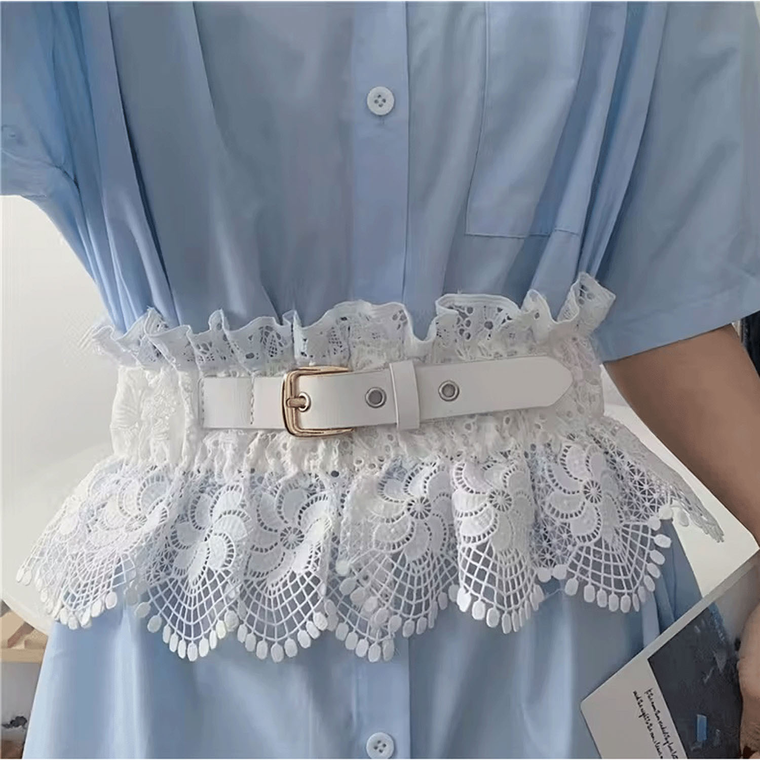 バックル付きレースゴムベルト - 画像2