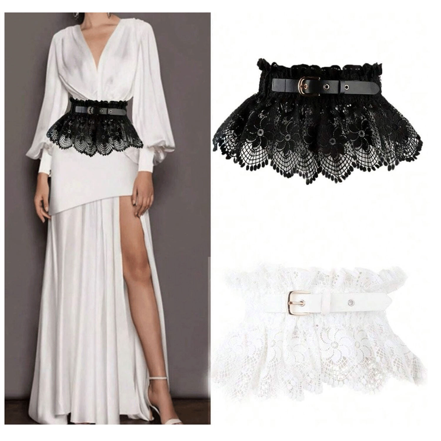 バックル付きレースゴムベルト - 画像1