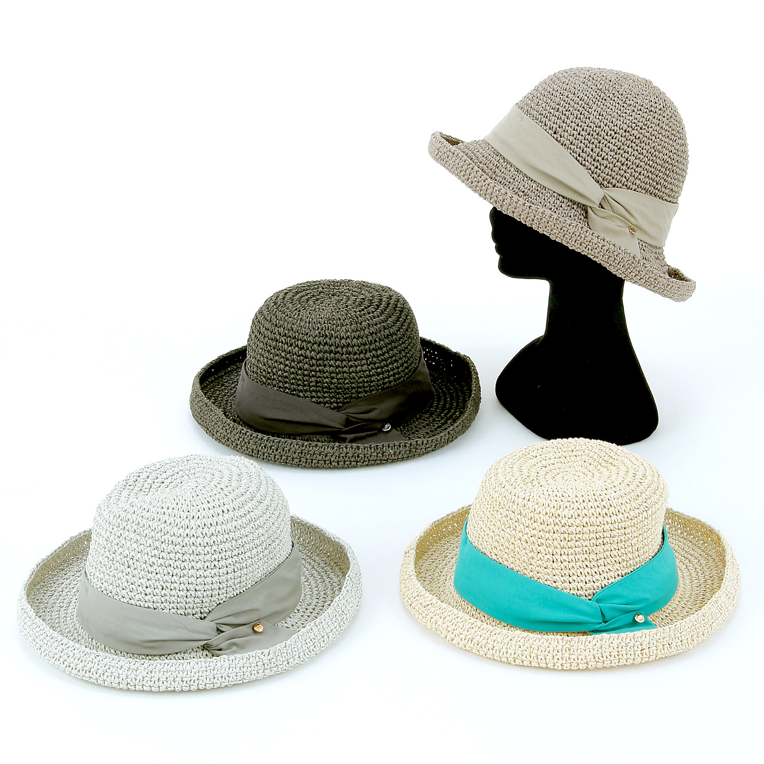 細編みリボンハット - 画像1