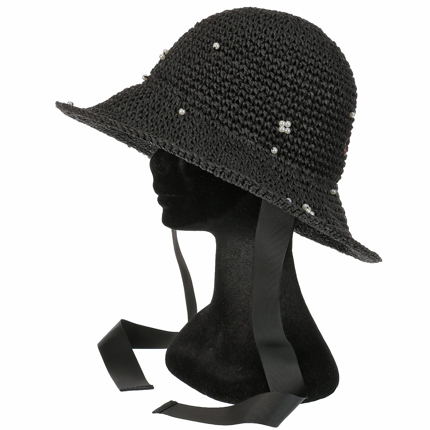 パールリボン細編みハット - 画像2