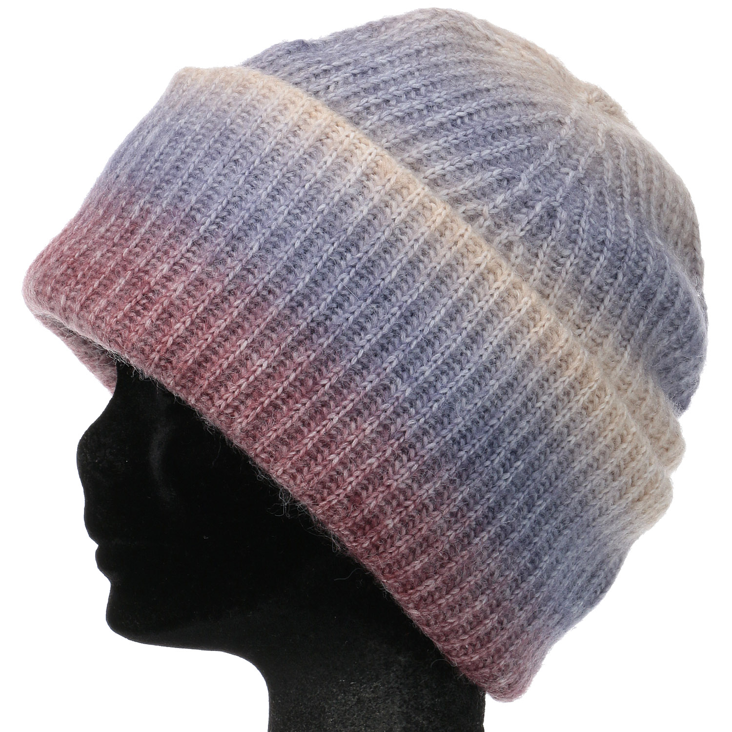 ウール混かすりグラデニット - 画像1