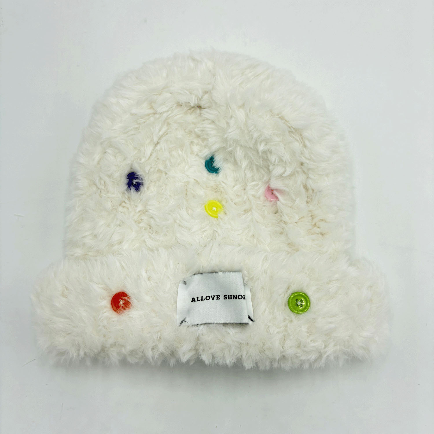 ふわふわボタンニット帽 - 画像2