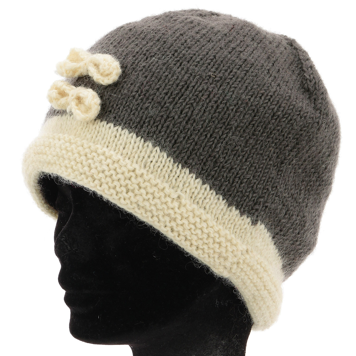 ネパール製 ダブルリボンニットキャップ - 画像1