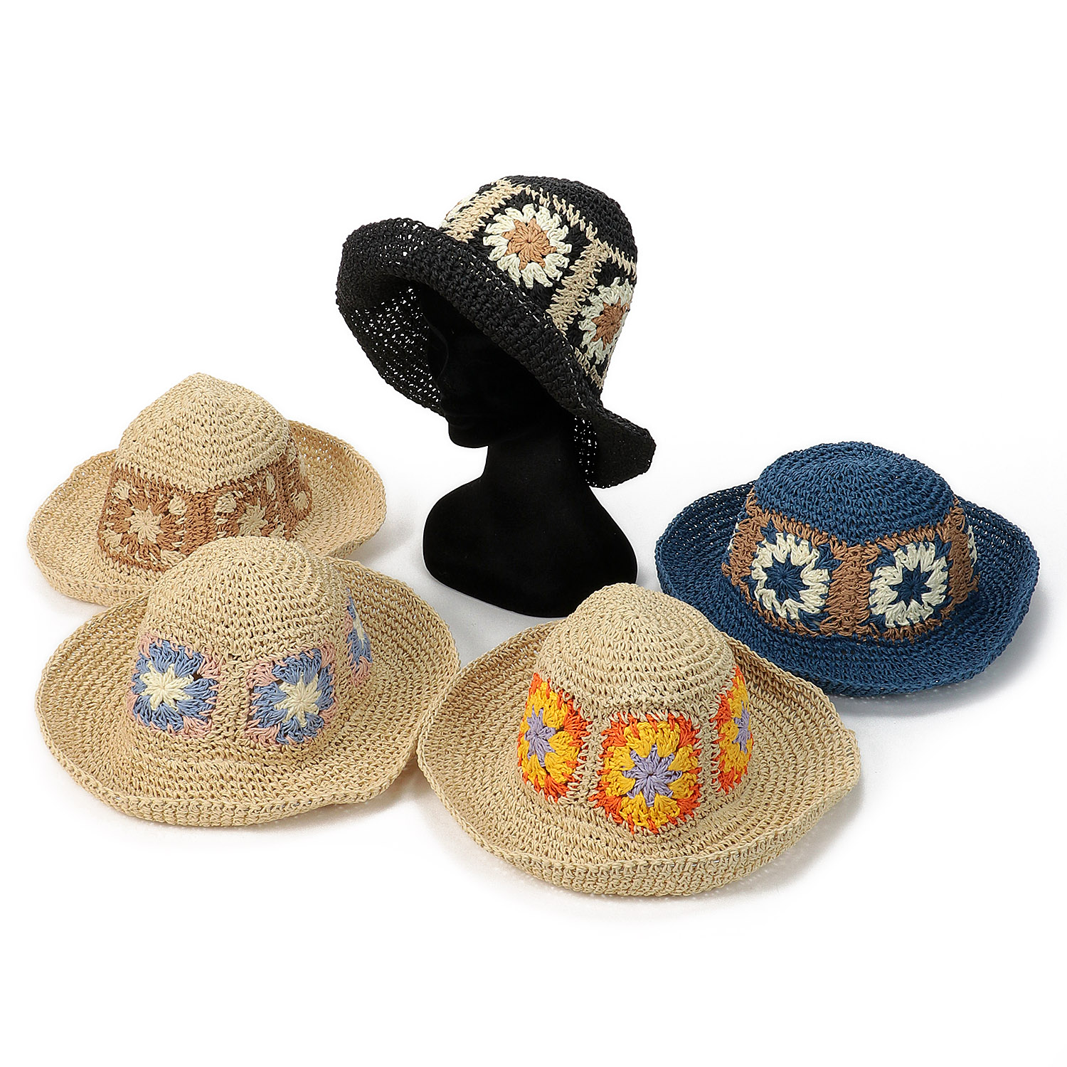 クロッシェ編ペーパーバケットハット - 画像1