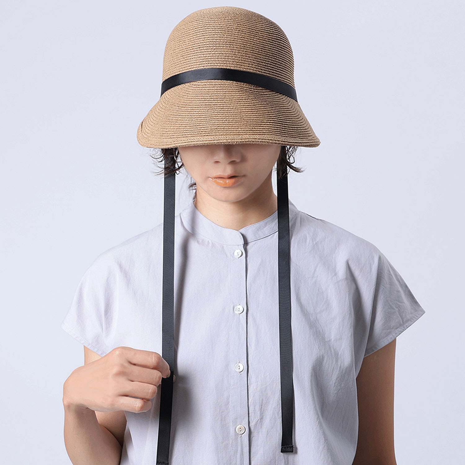 品よくかぶれる たっぷりブリムのジョッキーキャップ - 画像2