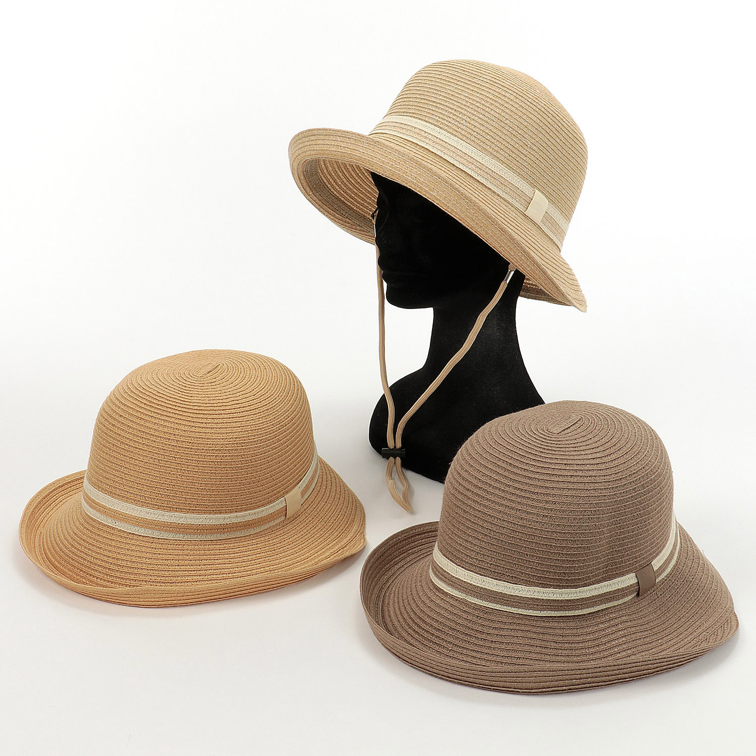 洗えるブレードリボンエッジアップハット