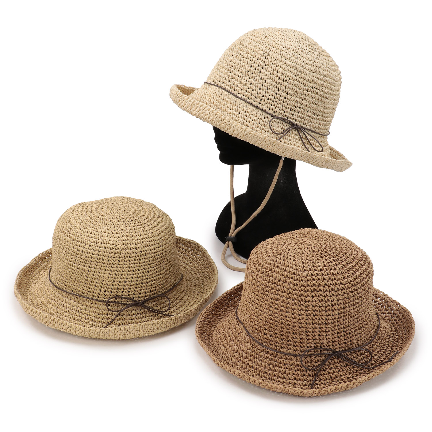 細編みリボンハット - 画像1
