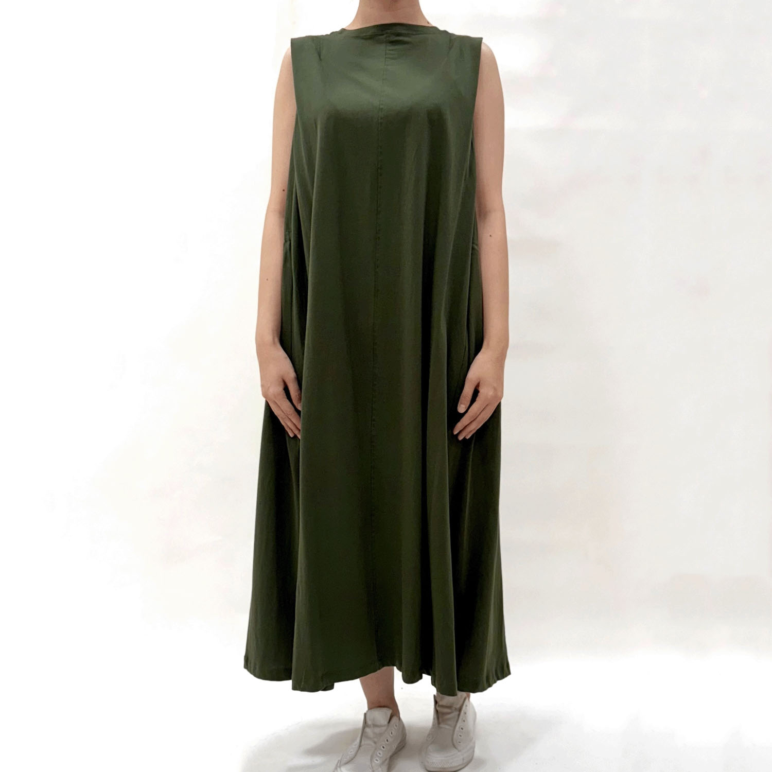 【Insta Live】USAスーピマコットンデザインノースリワンピース - 画像6