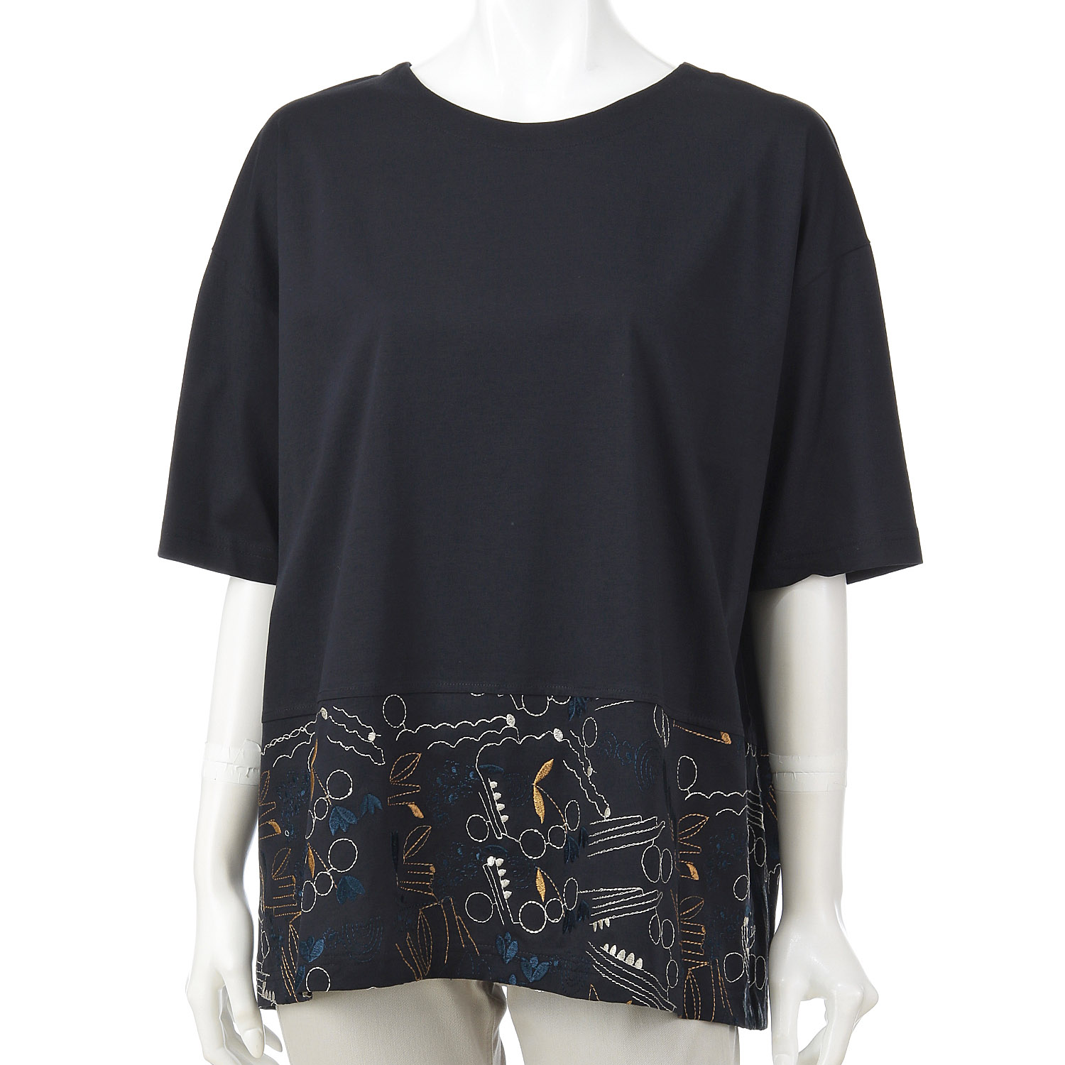 シルケット天竺パネル刺繍プルオーバー - 画像6