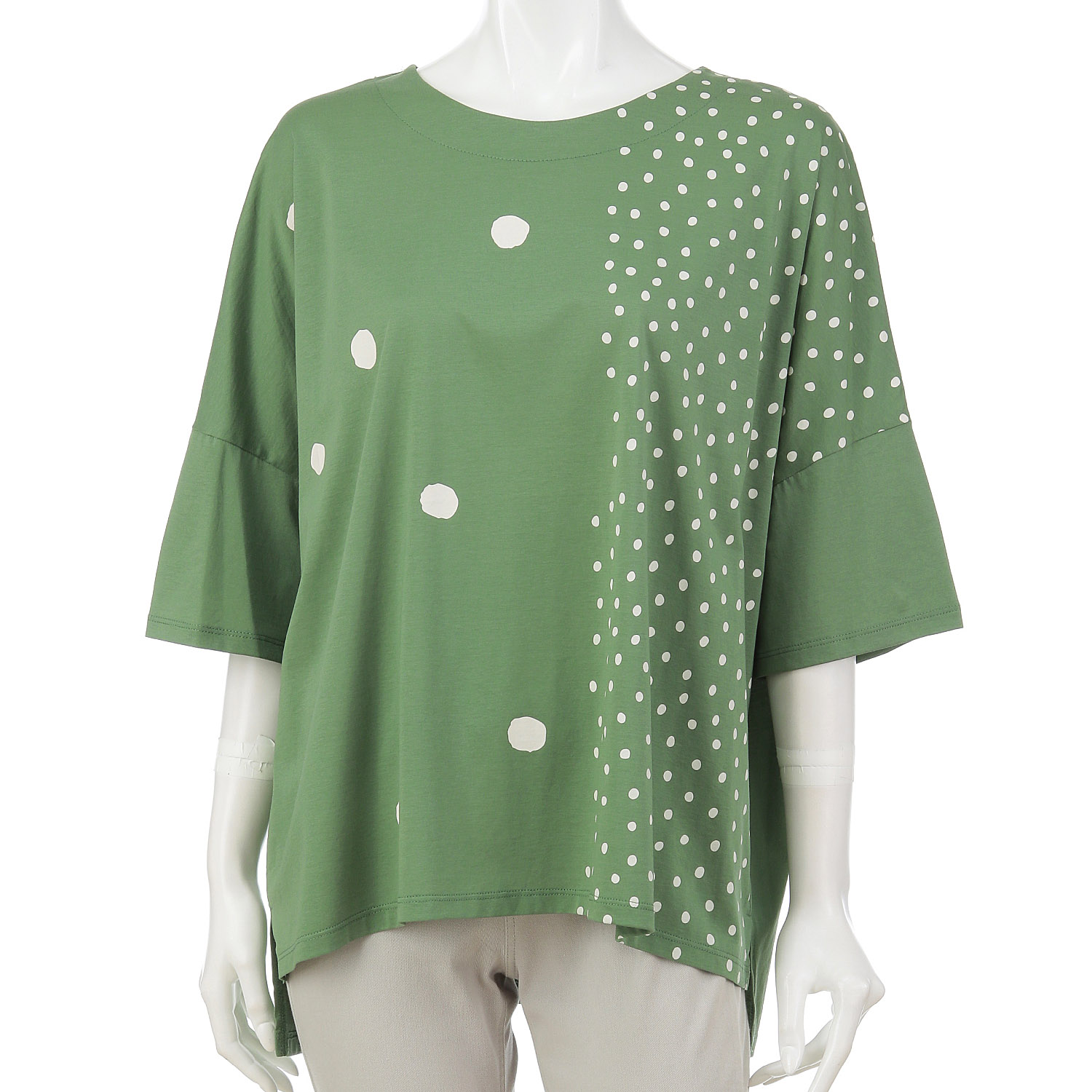 シルケット天竺水玉プリントプルオーバー - 画像4