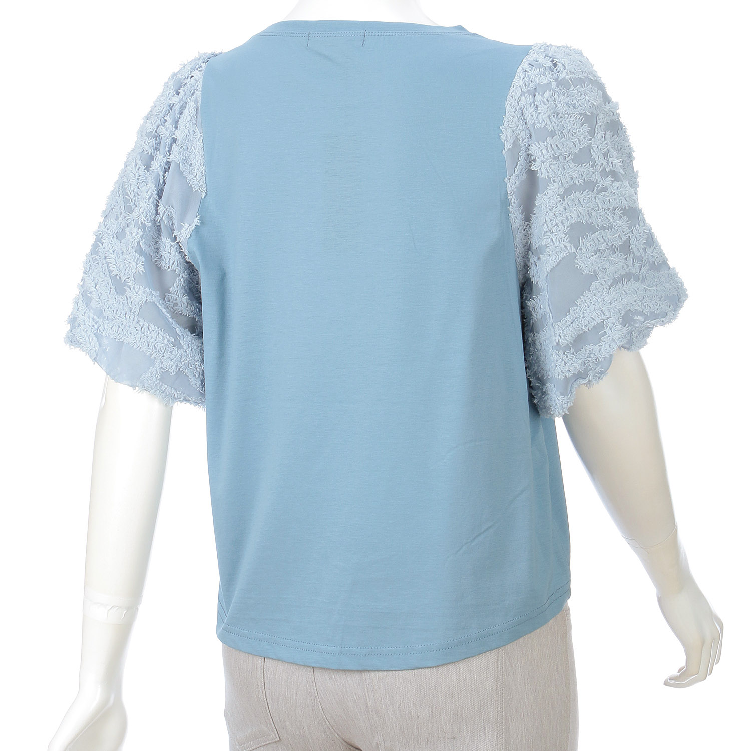 袖シフォン使いTシャツ - 画像9