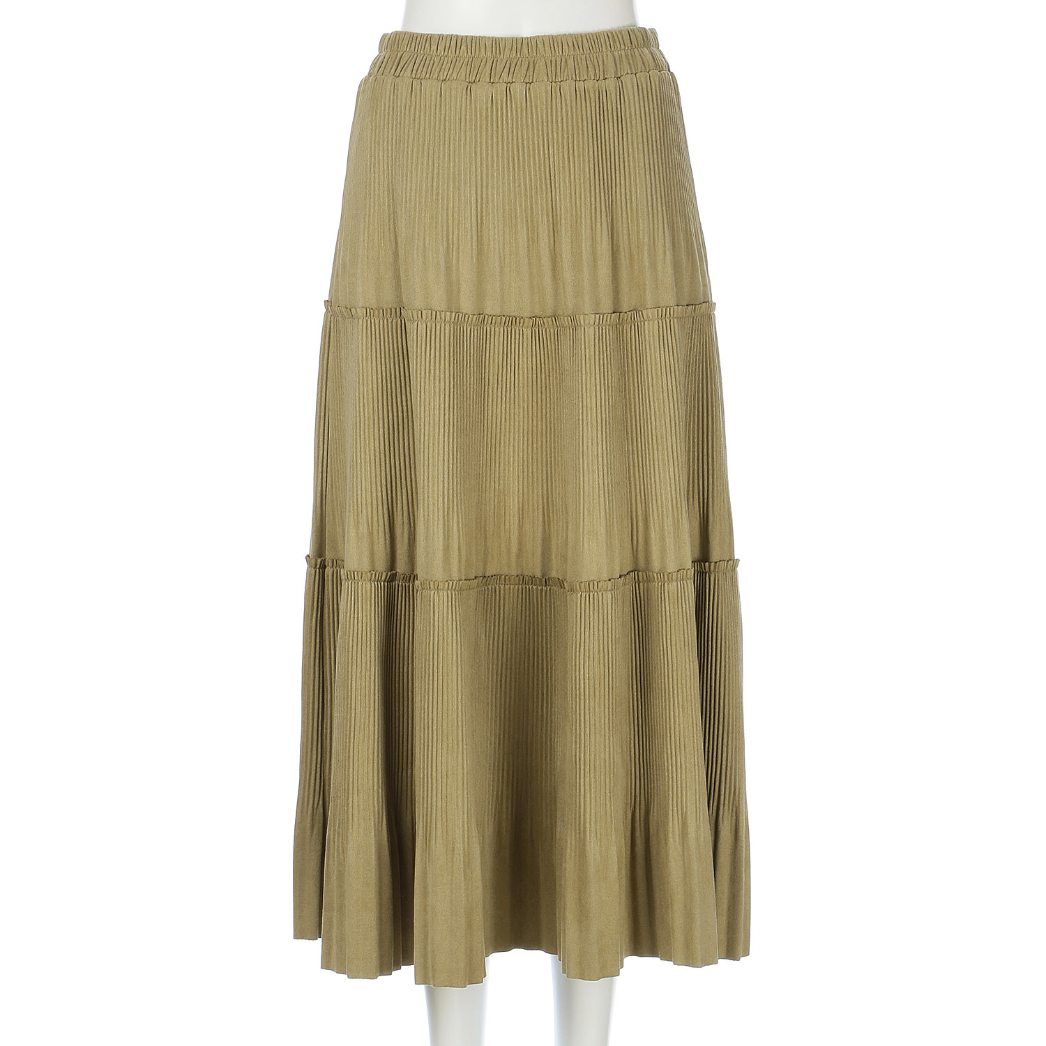 スウェードプリーツティアードスカート - 画像4