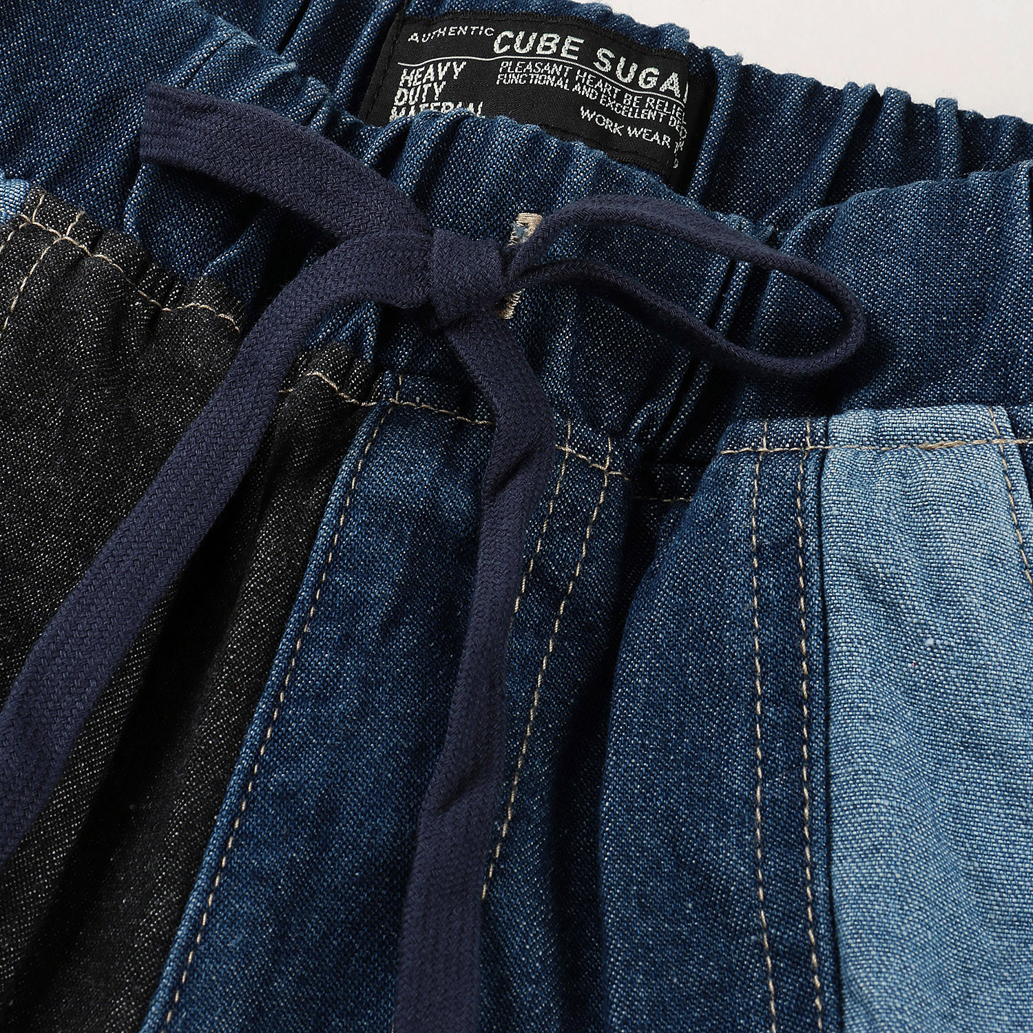 【CUBE SUGAR】8オンスリサイクルデニム切替ジョガーパンツ - 画像8