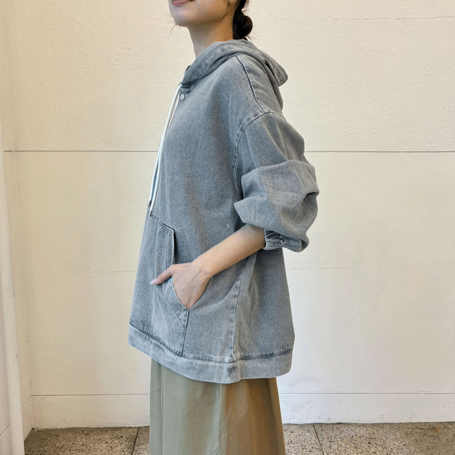 【CUBE SUGAR】ピグメント染めフード付きシャツパーカー - 画像2