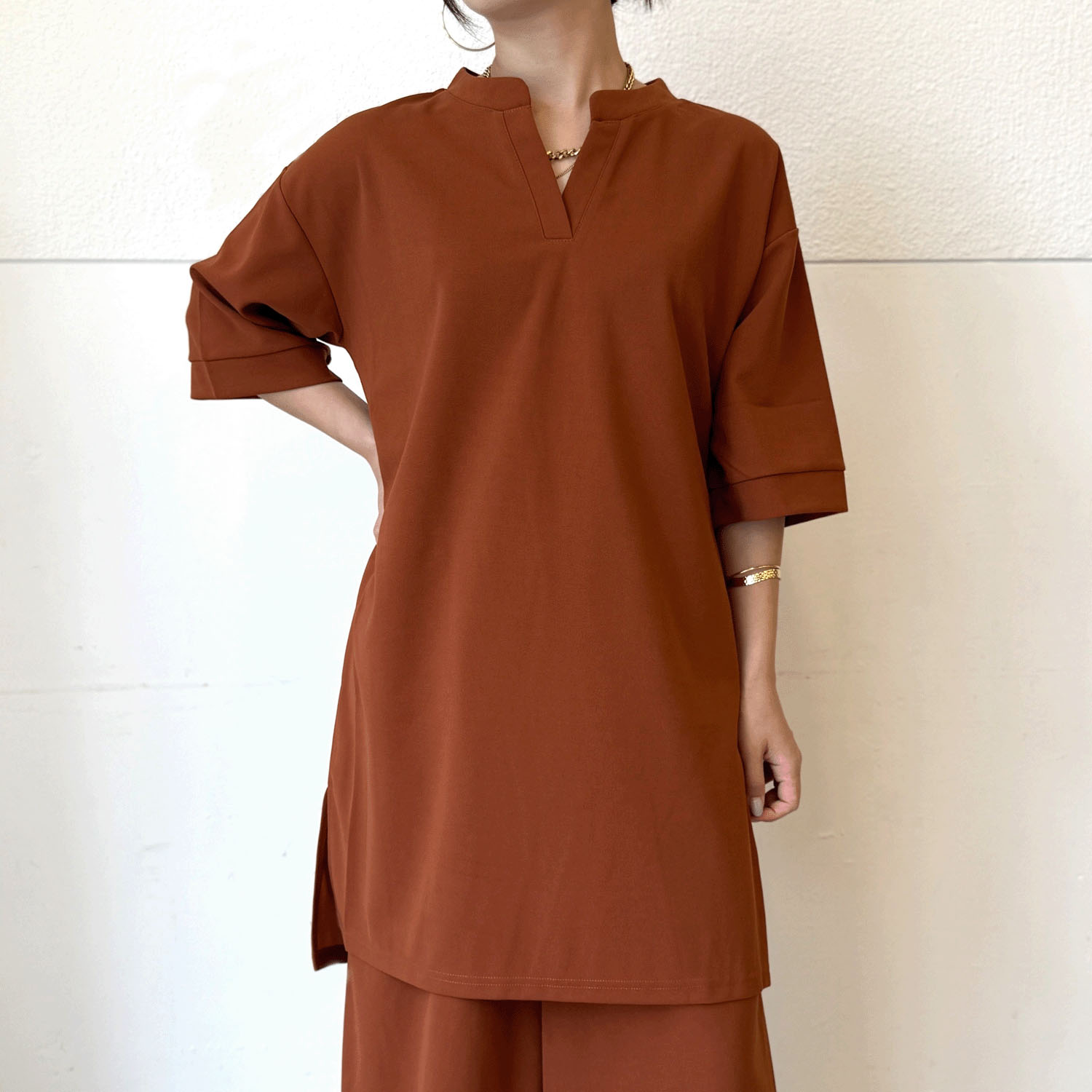 カットジョーゼットチュニック - 画像1