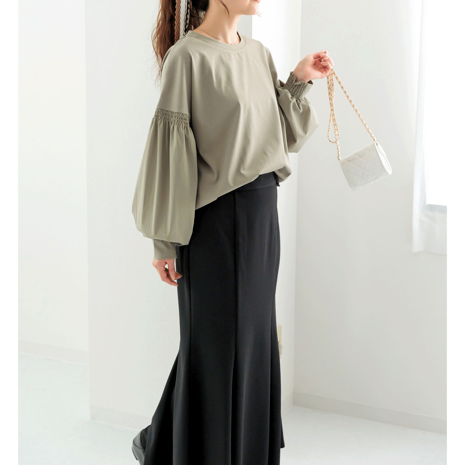 【my life】袖布帛切替プルオーバー - 画像6