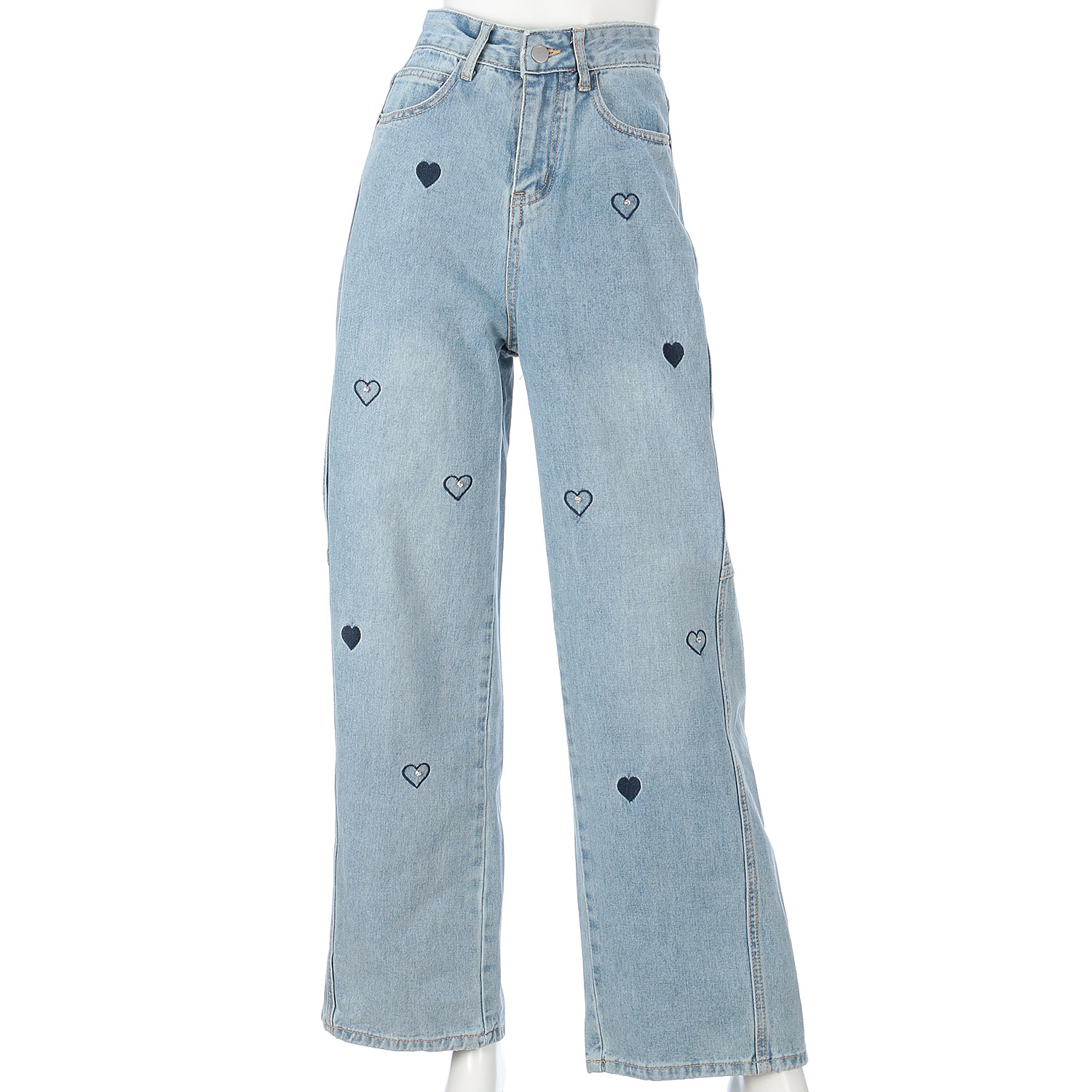ランダムハートデニムパンツ - 画像1