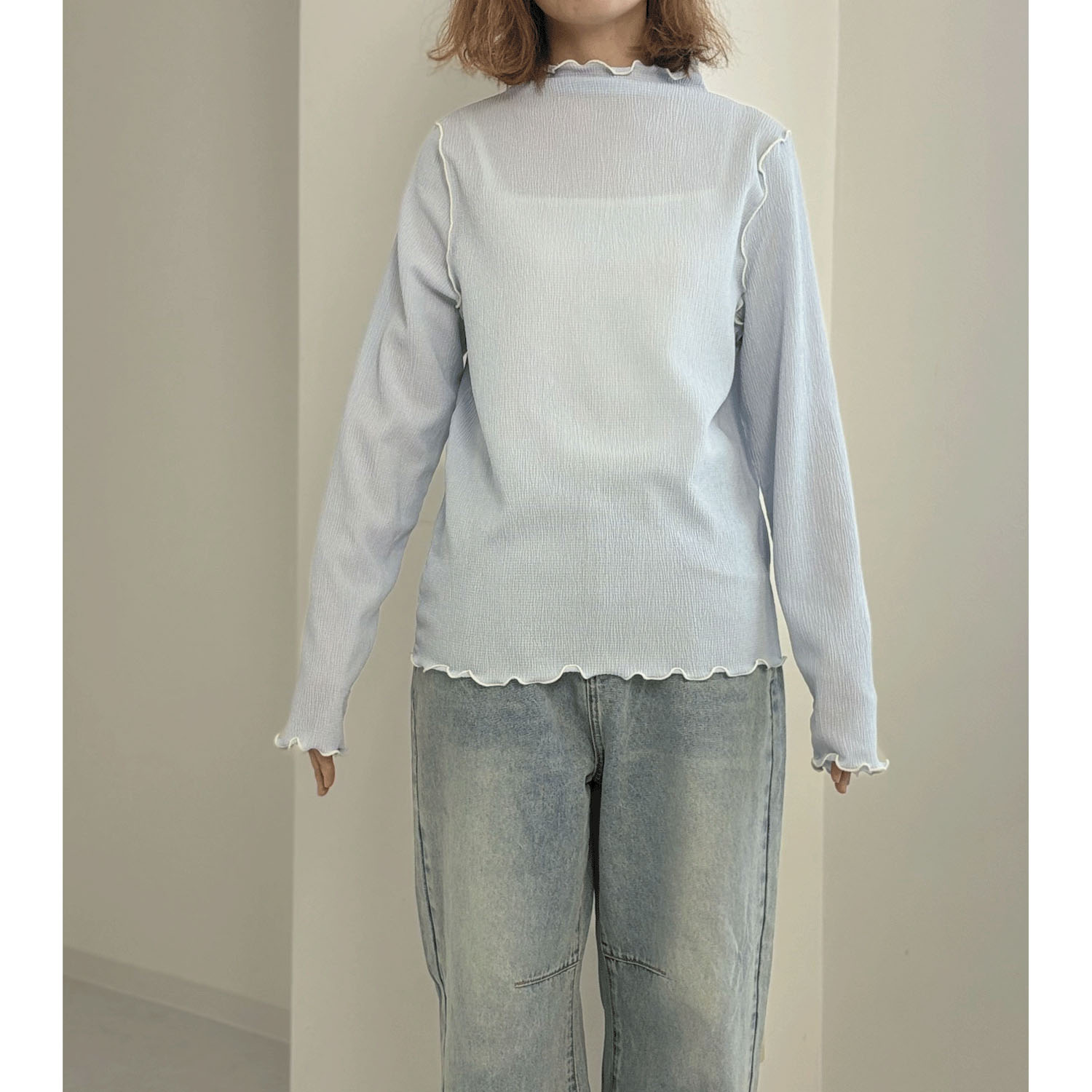 【my life】ハイネック配色メロウプルオーバー - 画像5