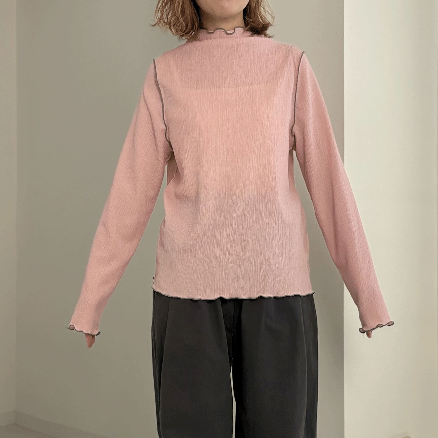 【my life】ハイネック配色メロウプルオーバー - 画像7