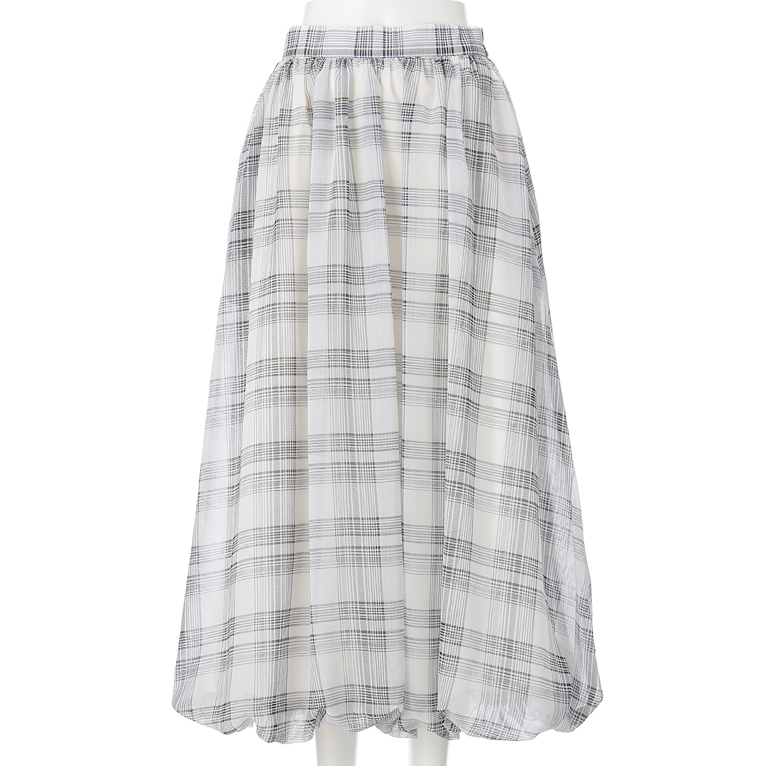 【my life】シアーチェックバルーンスカート - 画像3