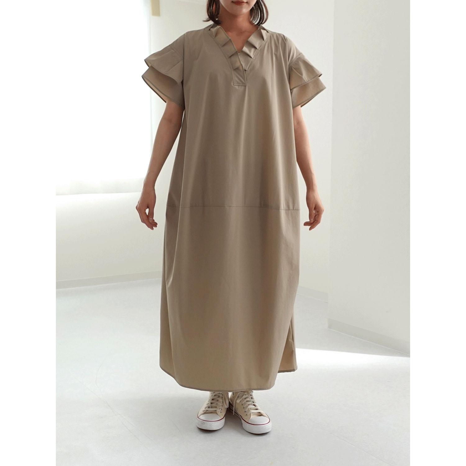 【my life】衿フリルコクーンワンピース - 画像3