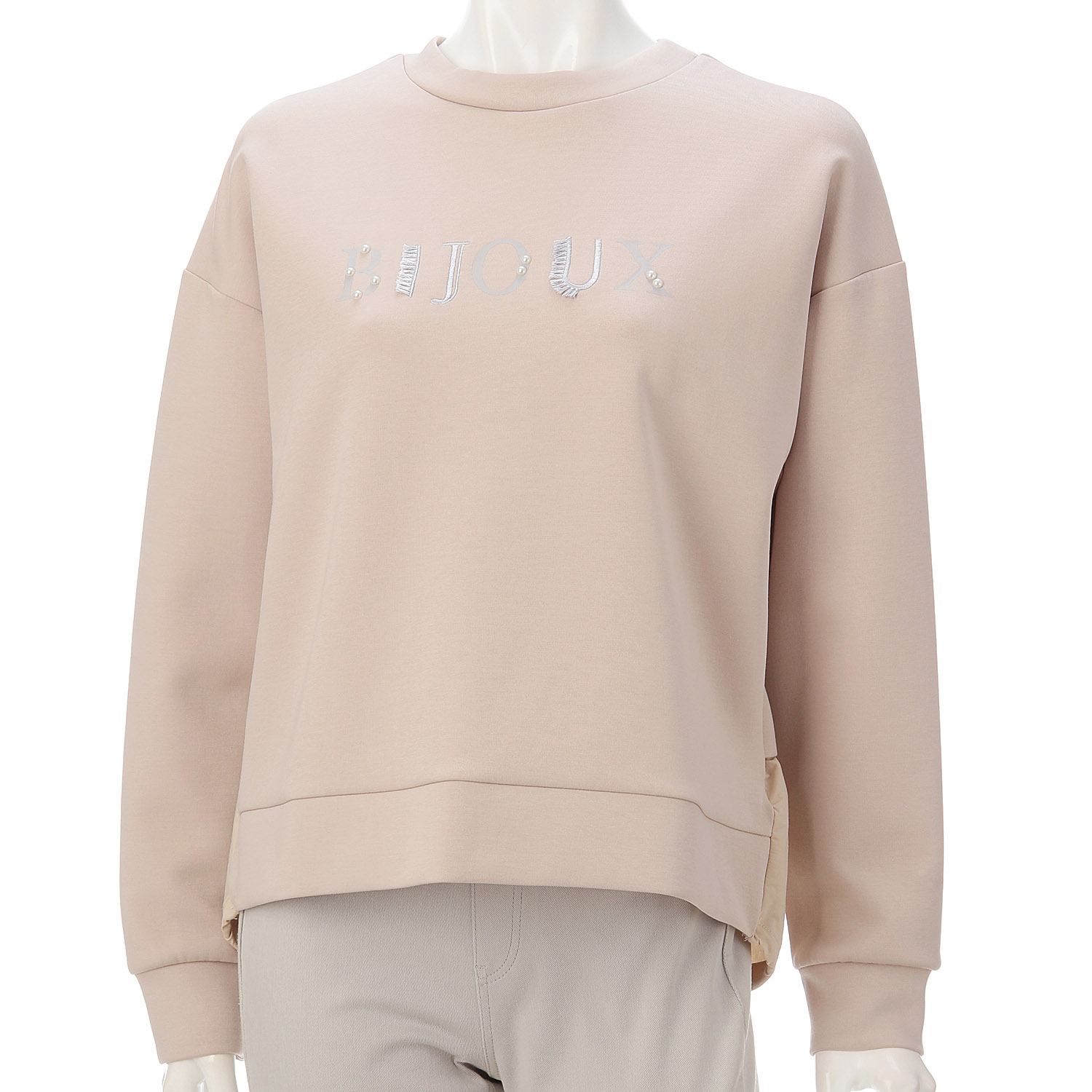 【Insta Live】ダンボール／布帛切替ロゴプルオーバー - 画像3