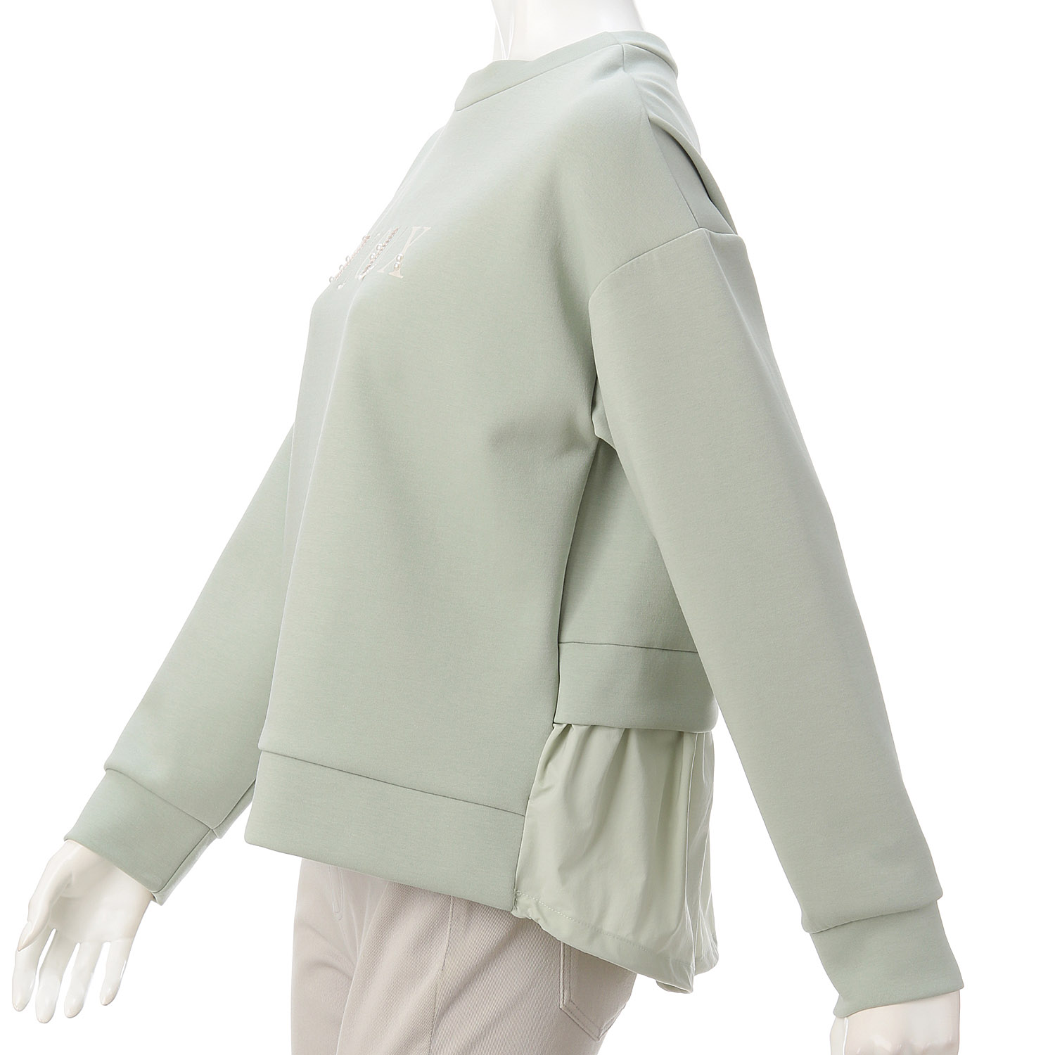 【Insta Live】ダンボール／布帛切替ロゴプルオーバー - 画像5