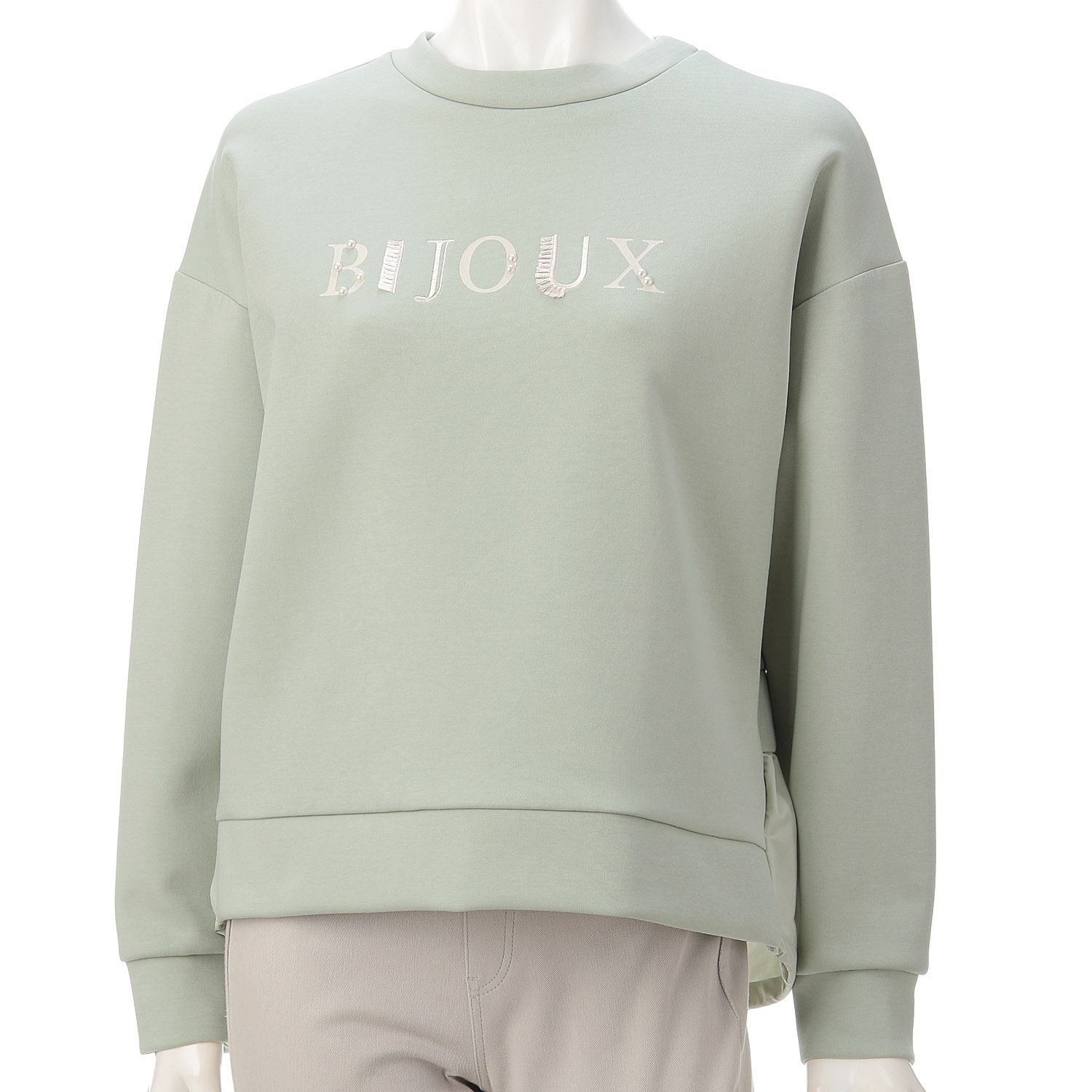 ダンボール／布帛切替ロゴプルオーバー - 画像1