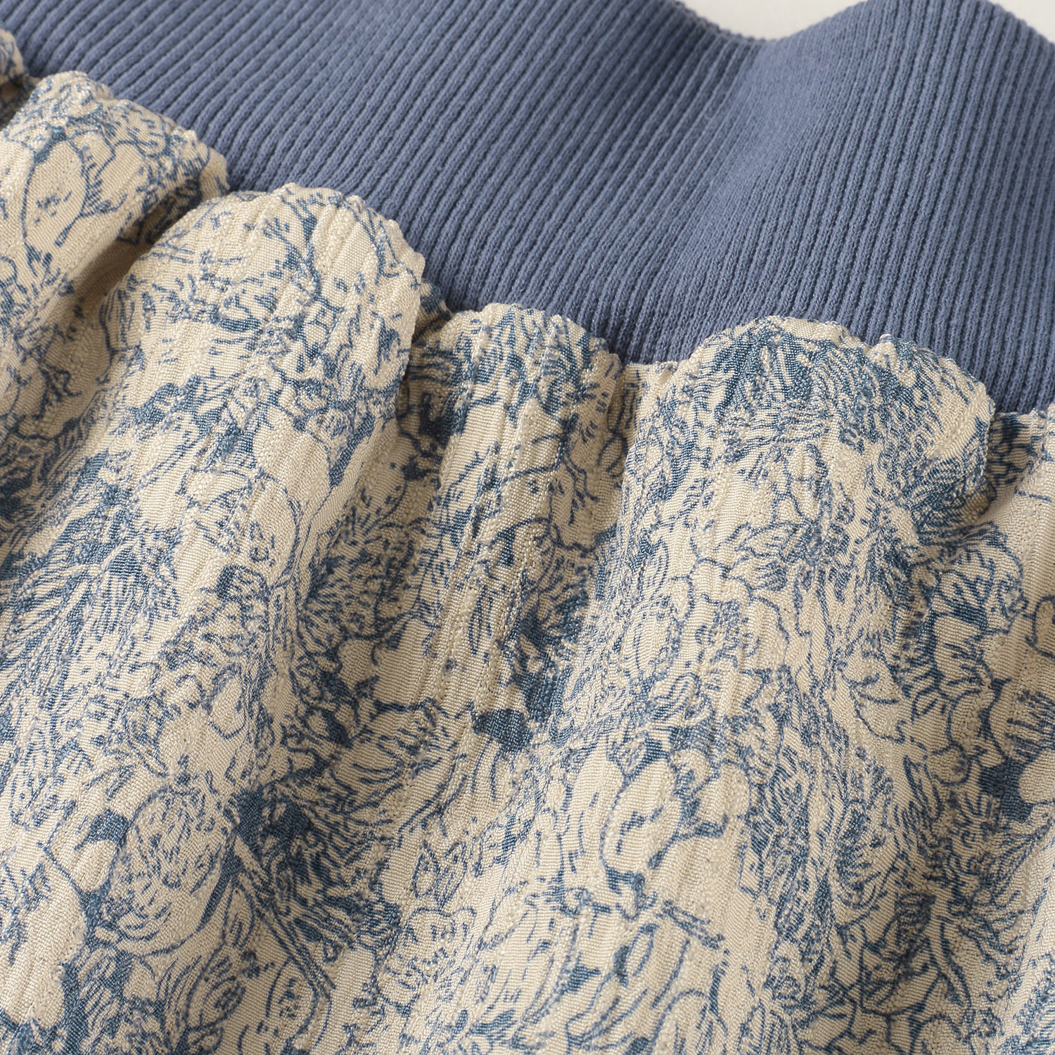 LUPIRIEN 花柄リブギャザースカート - 画像6