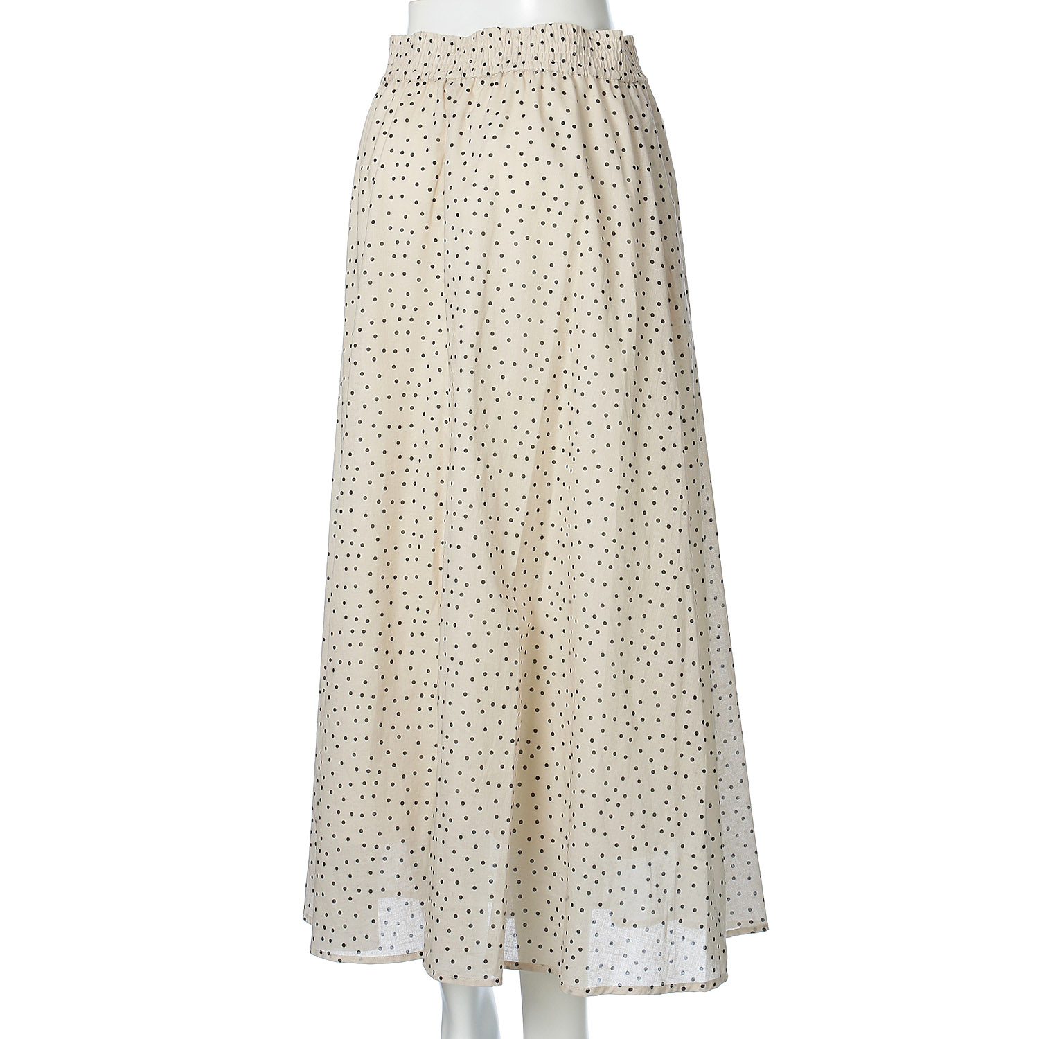 綿麻ドットプリントスカート - 画像4