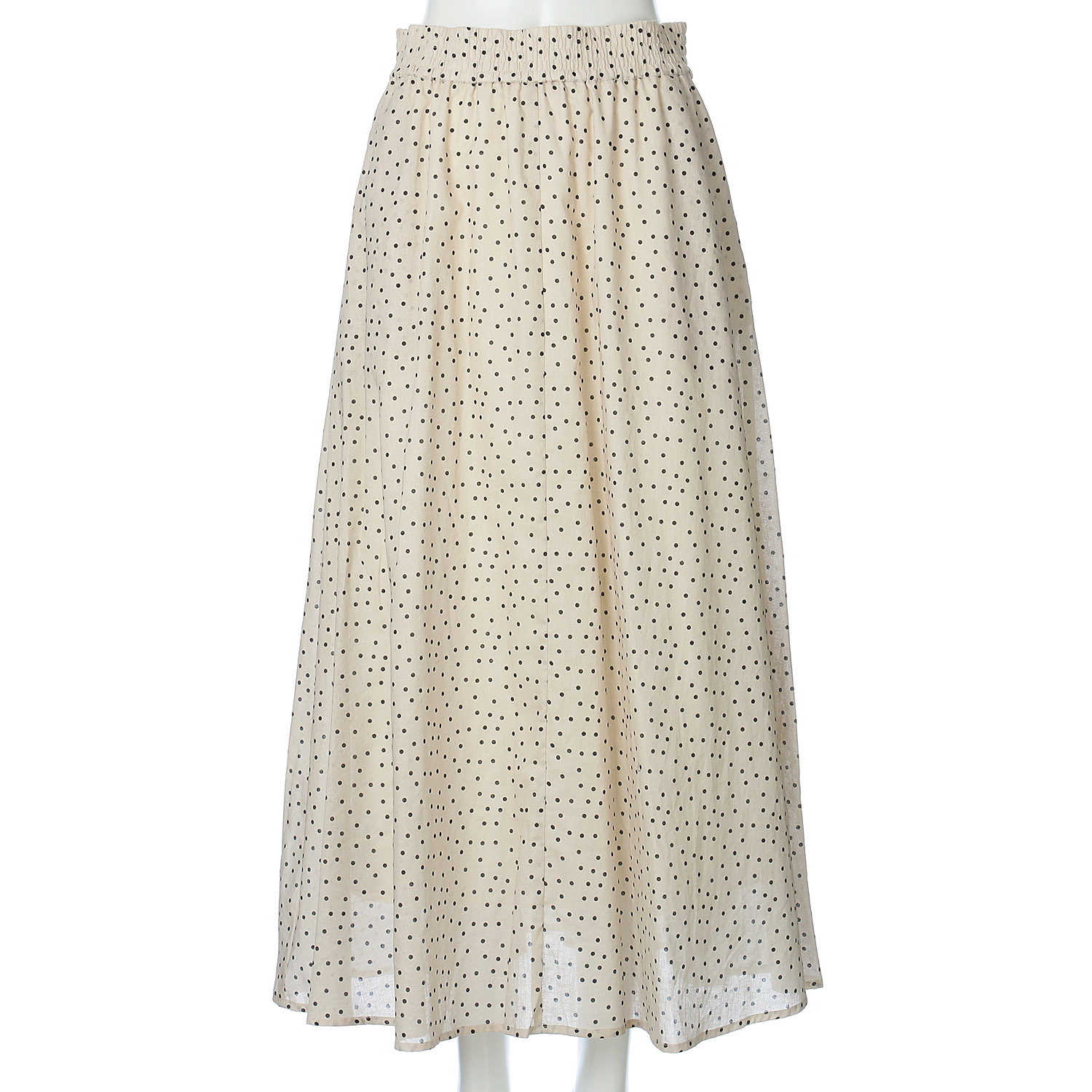 綿麻ドットプリントスカート - 画像1