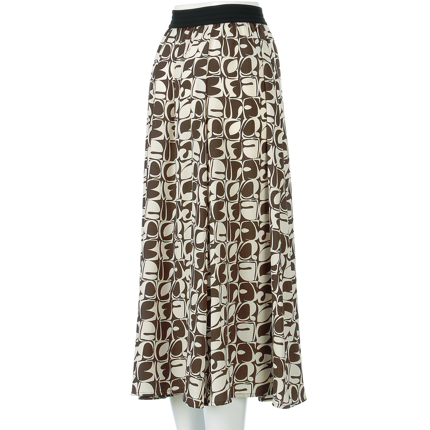 幾何プリントフレアースカート - 画像4