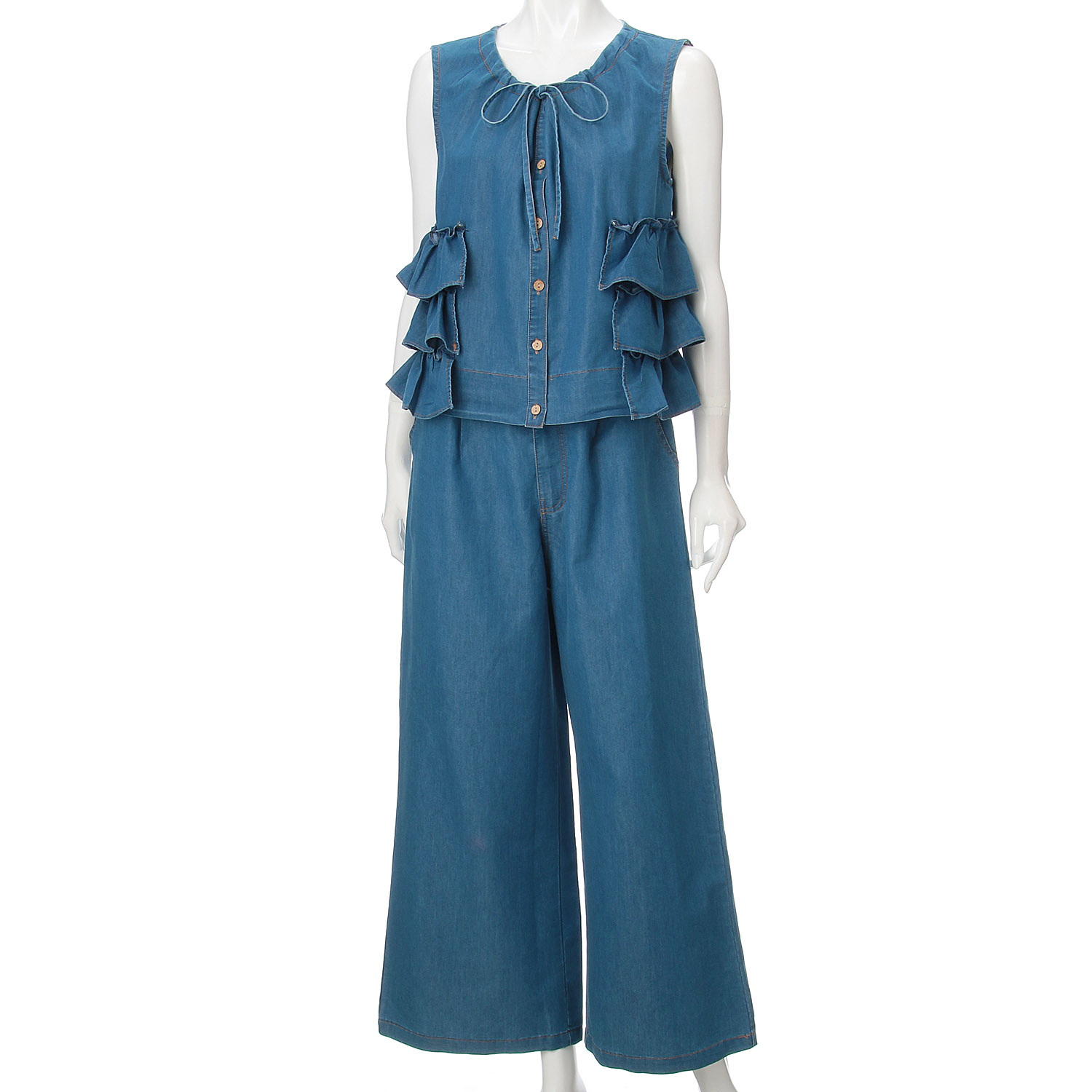 サイドフリル・デニムセットアップ - 画像2