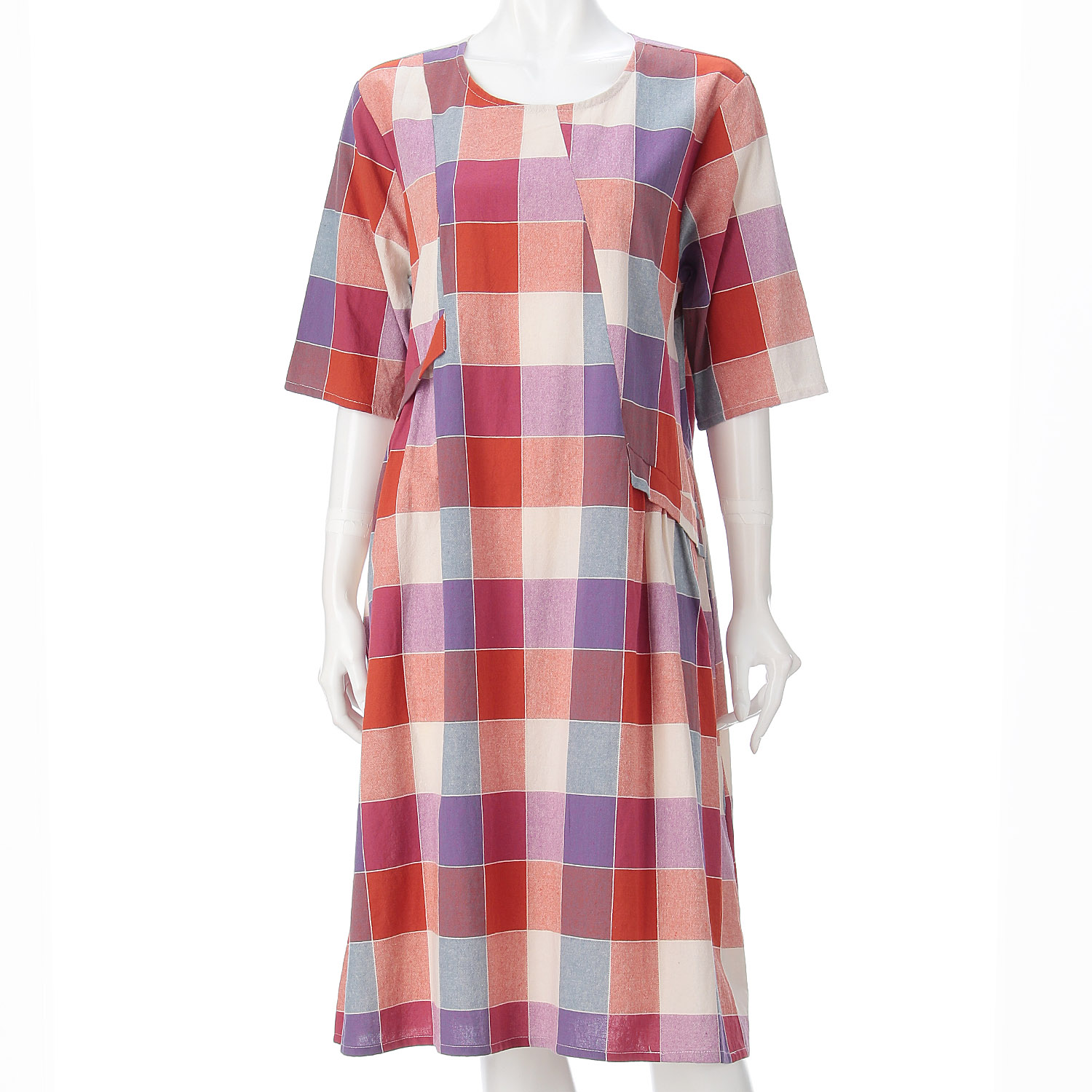 格子柄ワンピース