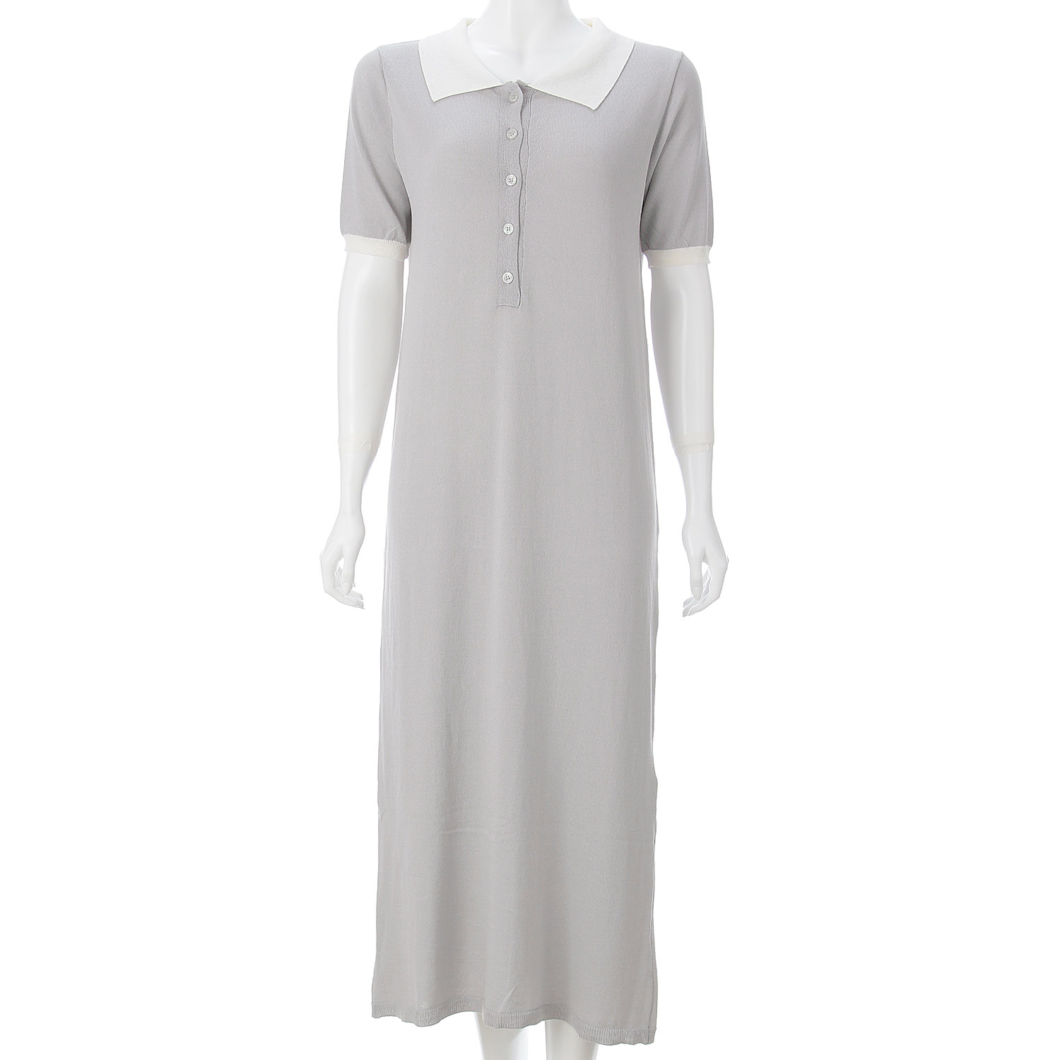 バイカラーロングワンピース - 画像1