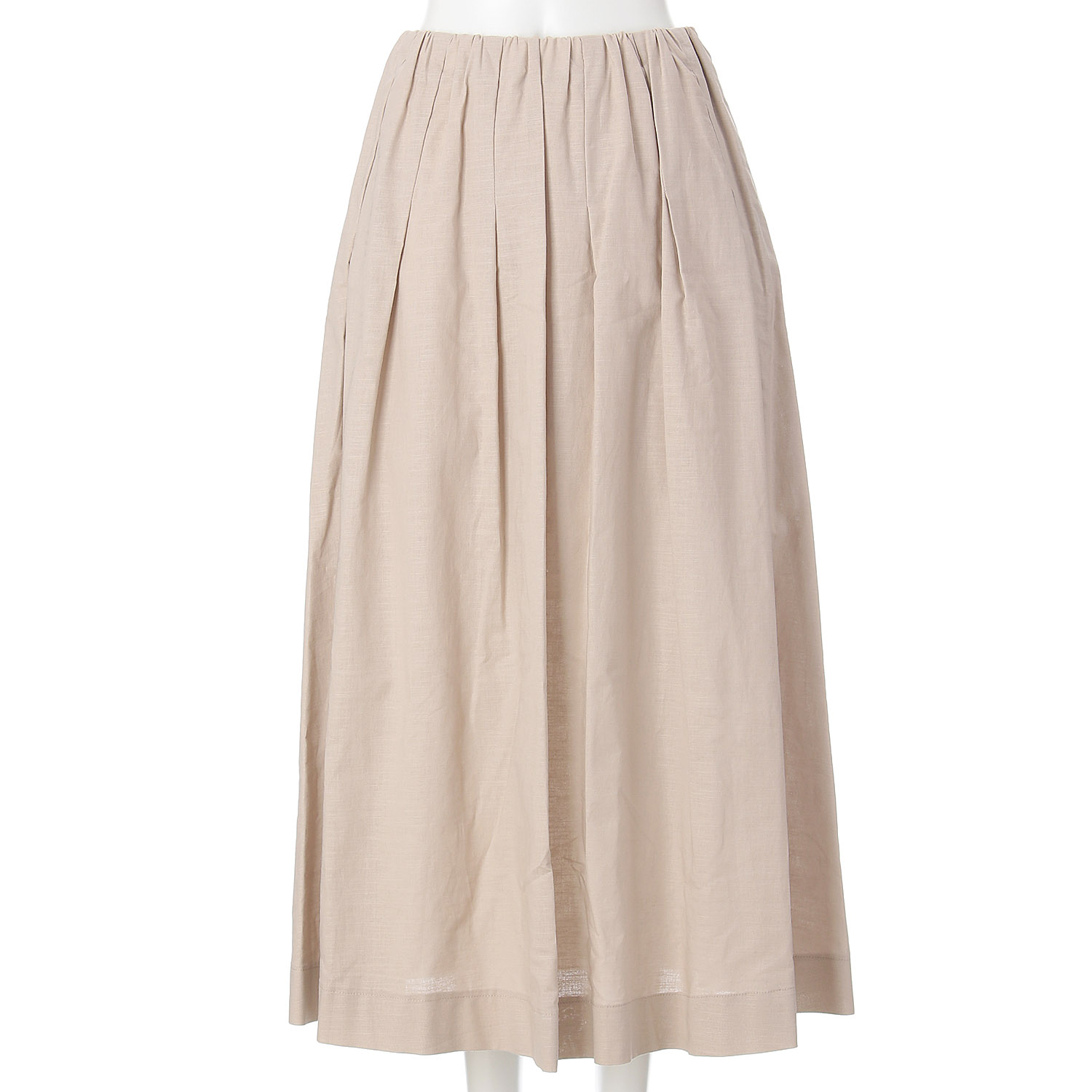 綿麻タックスカート - 画像2