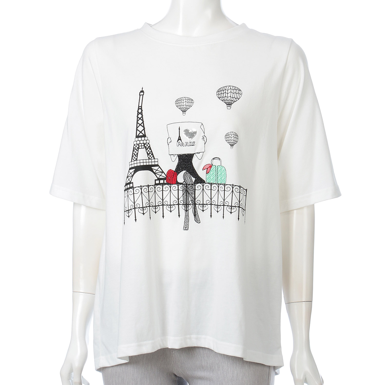 女性柄デザインTシャツ - 画像1