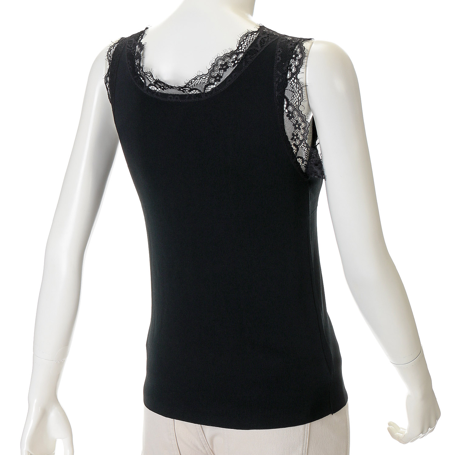 VERITE Vネックレースリブタンクトップ - 画像3